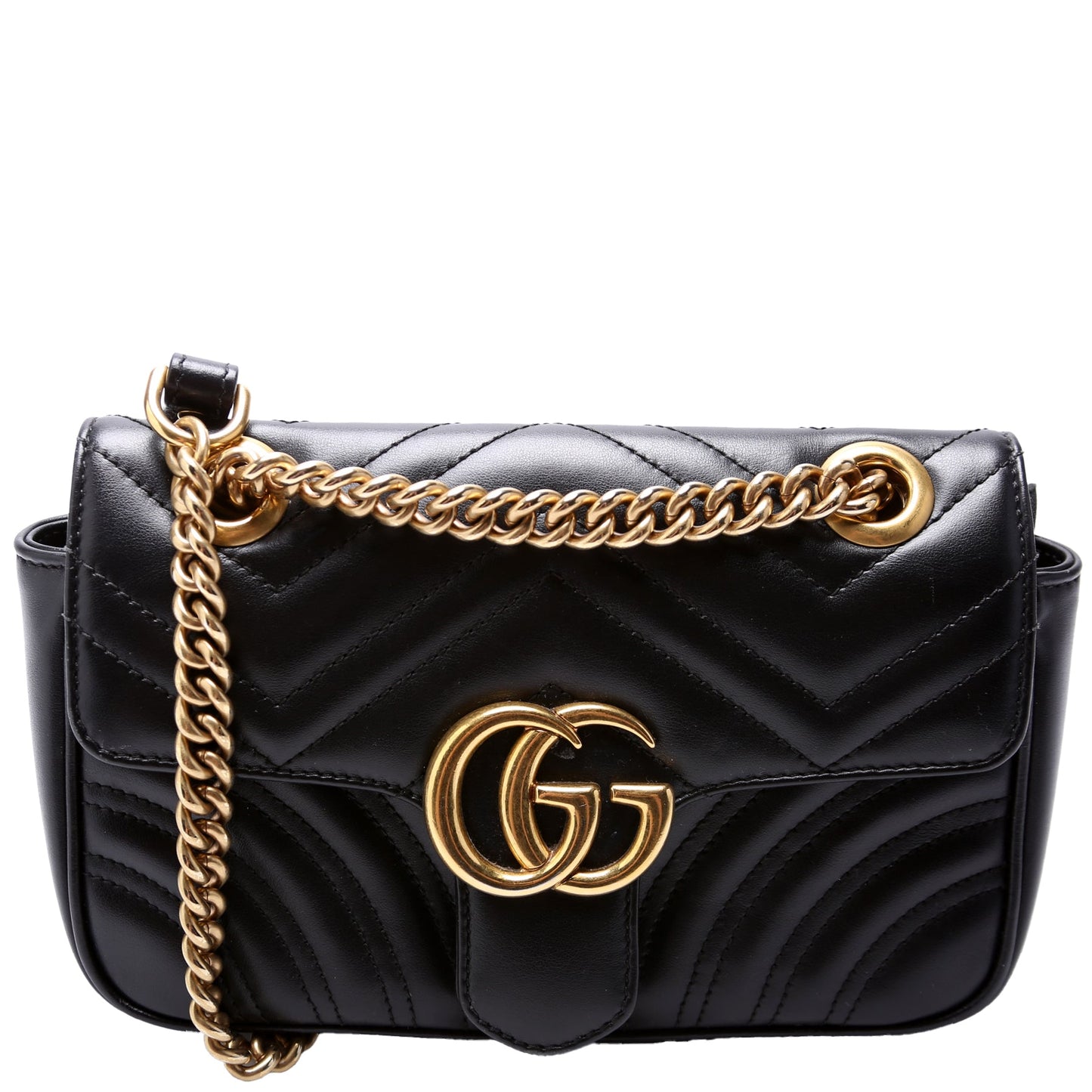 Gucci 446744 Marmont Leather Shoulder Mini Flap Bag