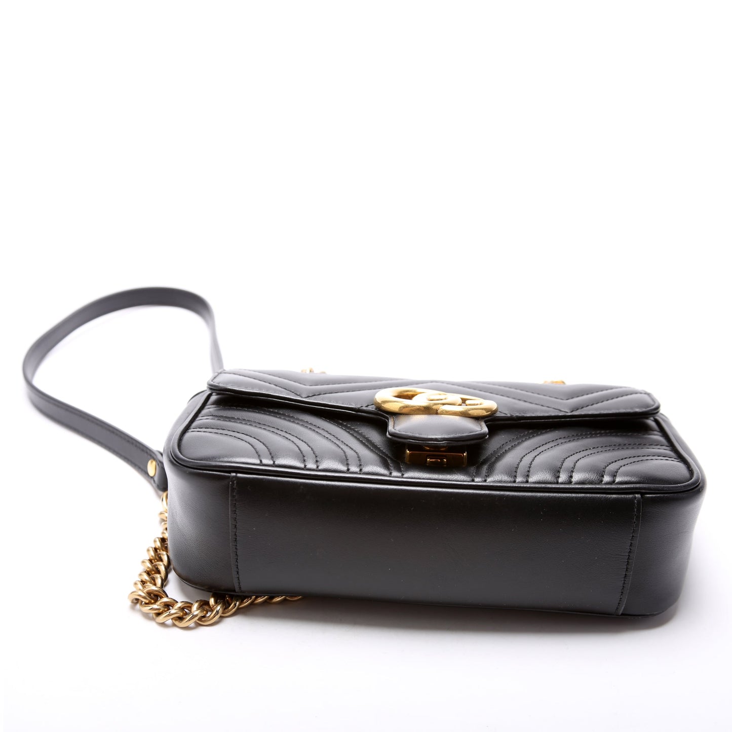 Gucci 446744 Marmont Leather Shoulder Mini Flap Bag