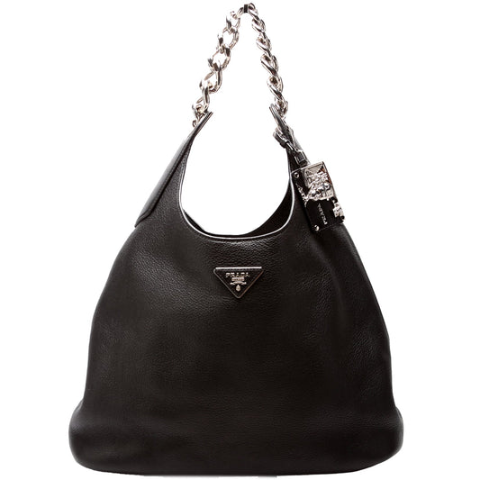 Prada Vitello Daino Chain Hobo Bag