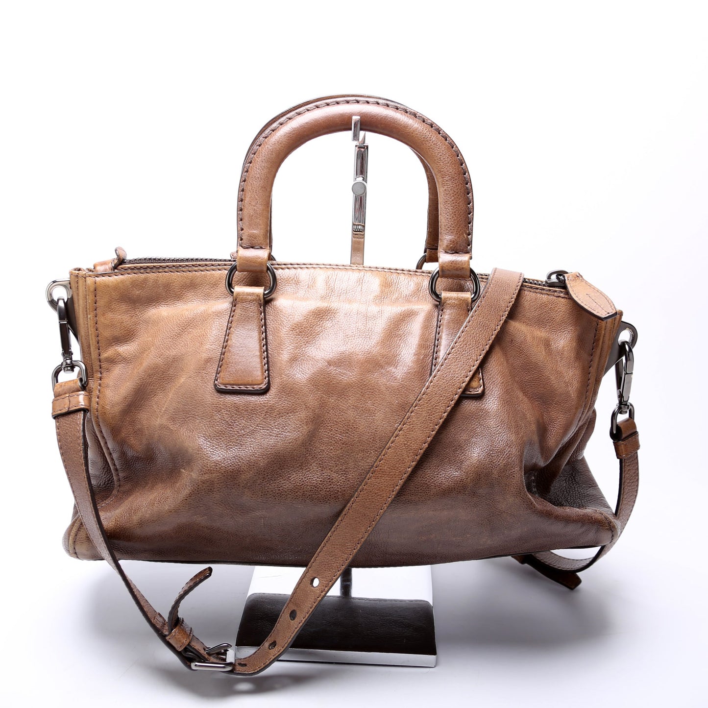 Prada Glace Calfskin Top Handle Satchel Bag