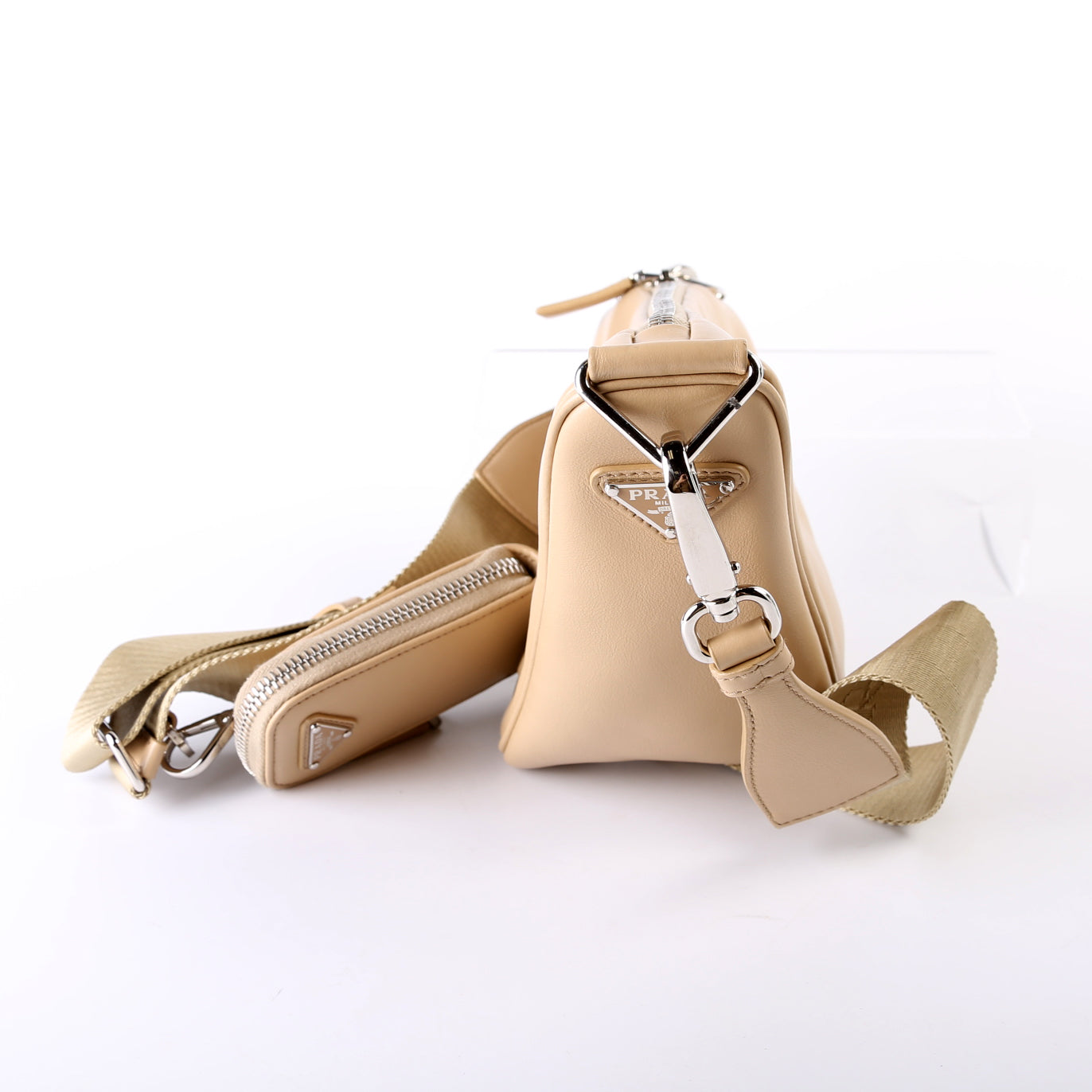 Prada Triangle Logo Leather Shoulder Bag - Style 2