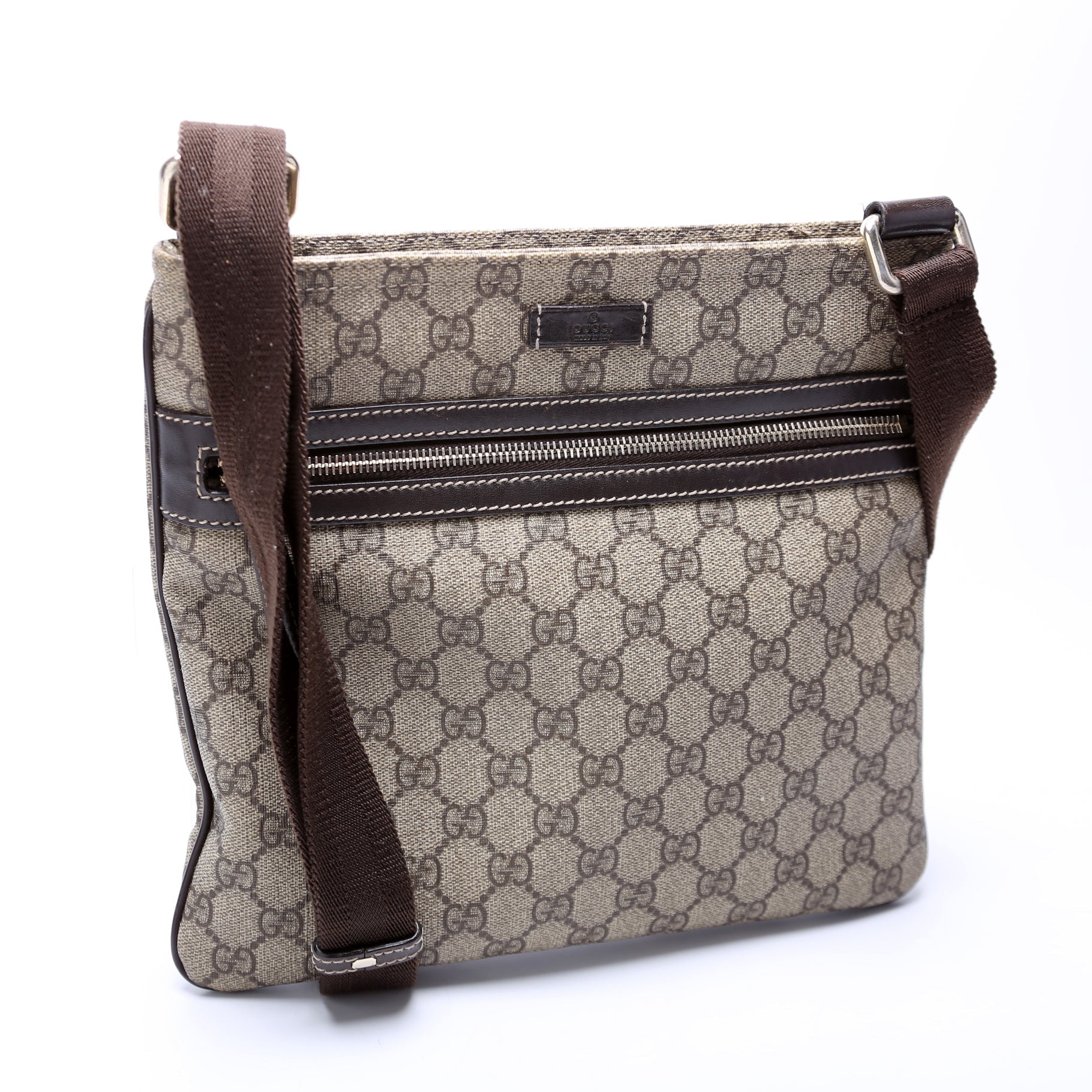 Gucci 295257 GG Supreme Flat Medium Messenger Bag