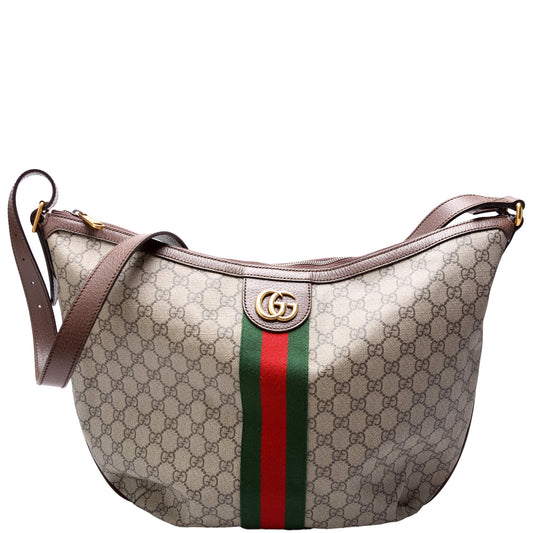 Gucci Ophidia GG Supreme Half Moon Hobo Large 547939 Bag