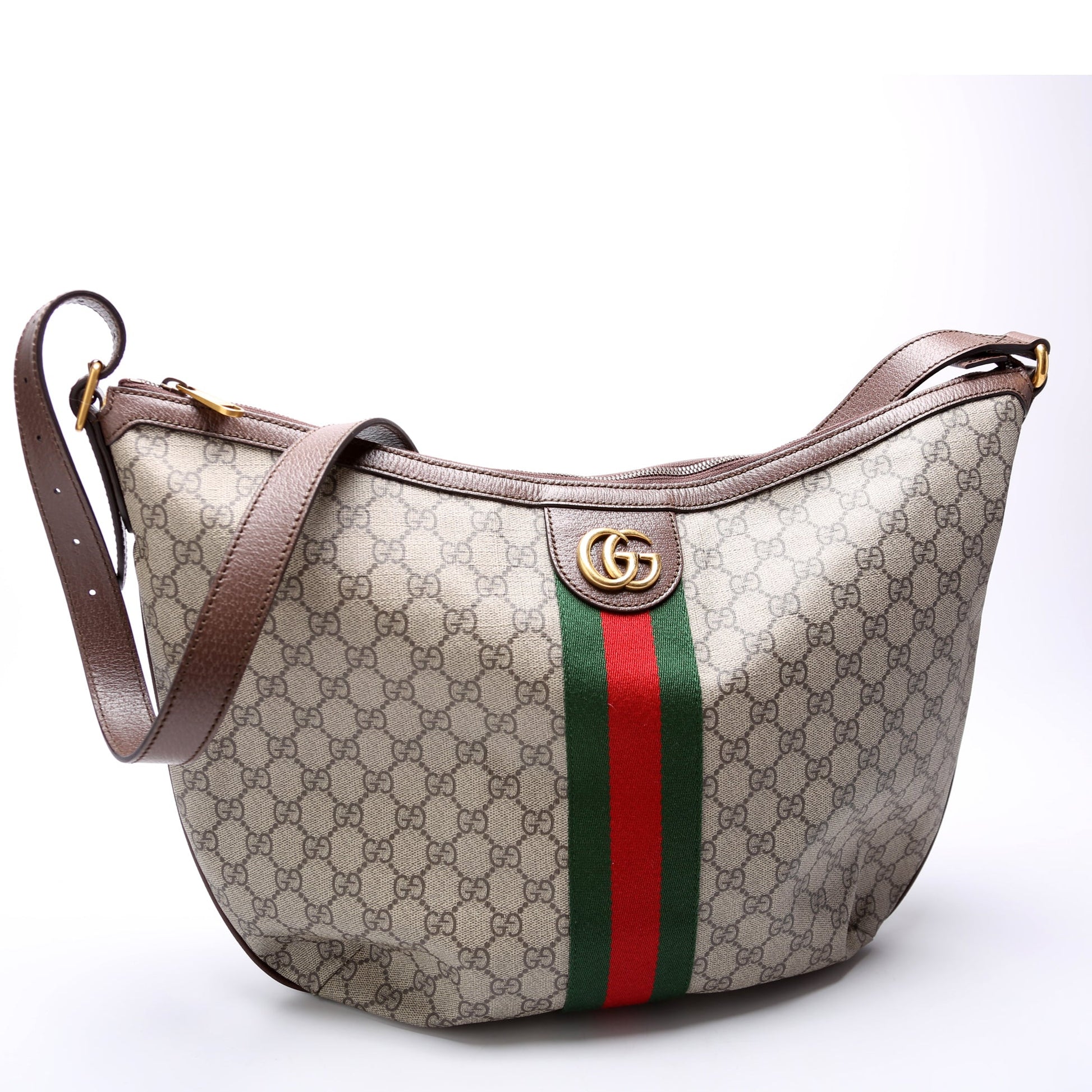 Gucci Ophidia GG Supreme Half Moon Hobo Large 547939 Bag