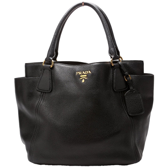 Prada Vitello Daino Side Pocket Tote Bag