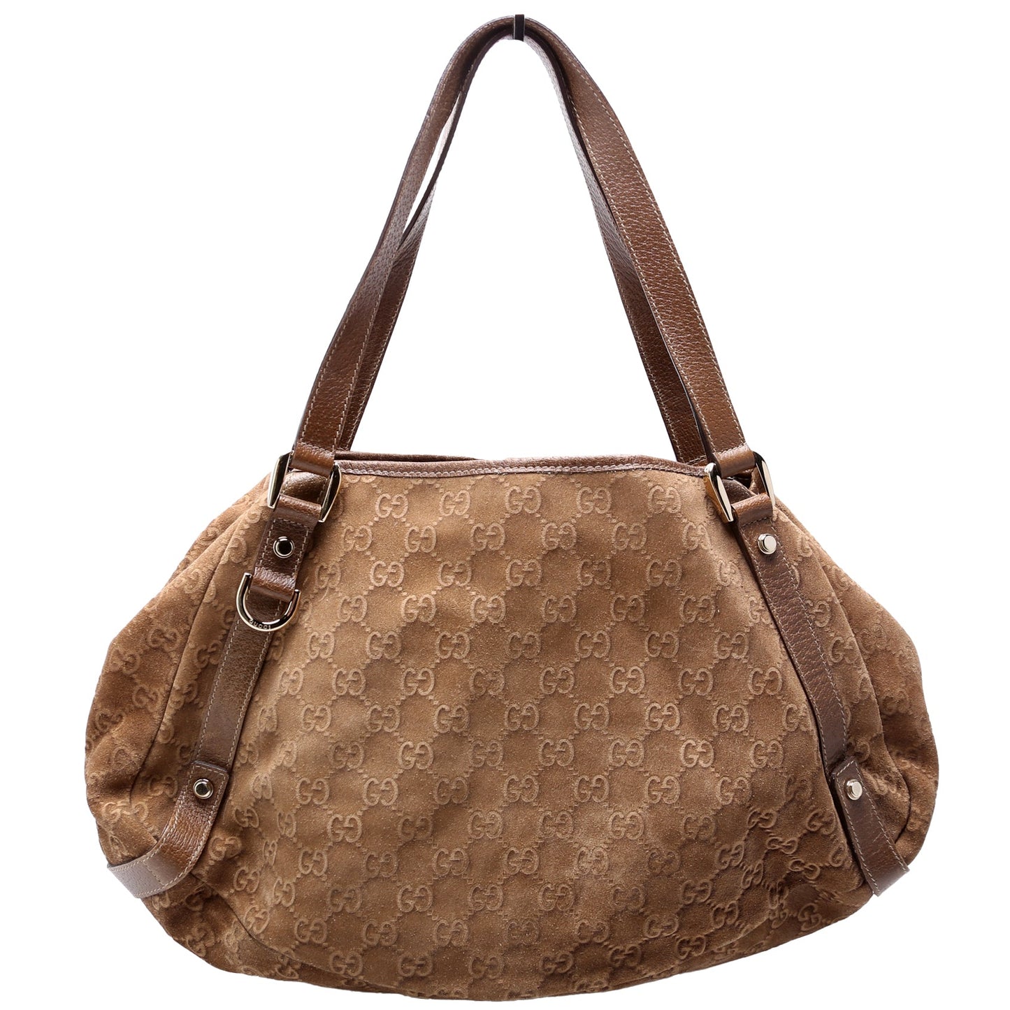 Gucci 130736 GG Suede Abbey Medium Bag