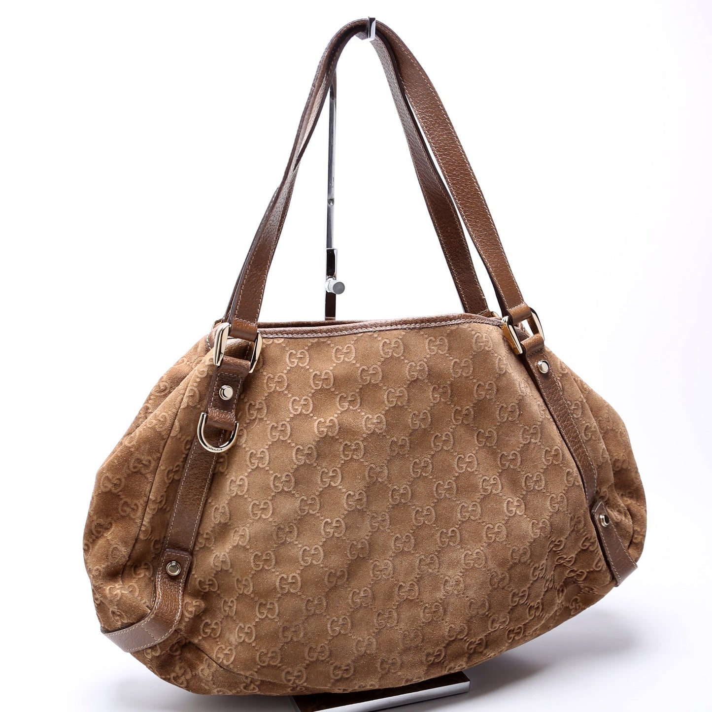 Gucci 130736 GG Suede Abbey Medium Bag