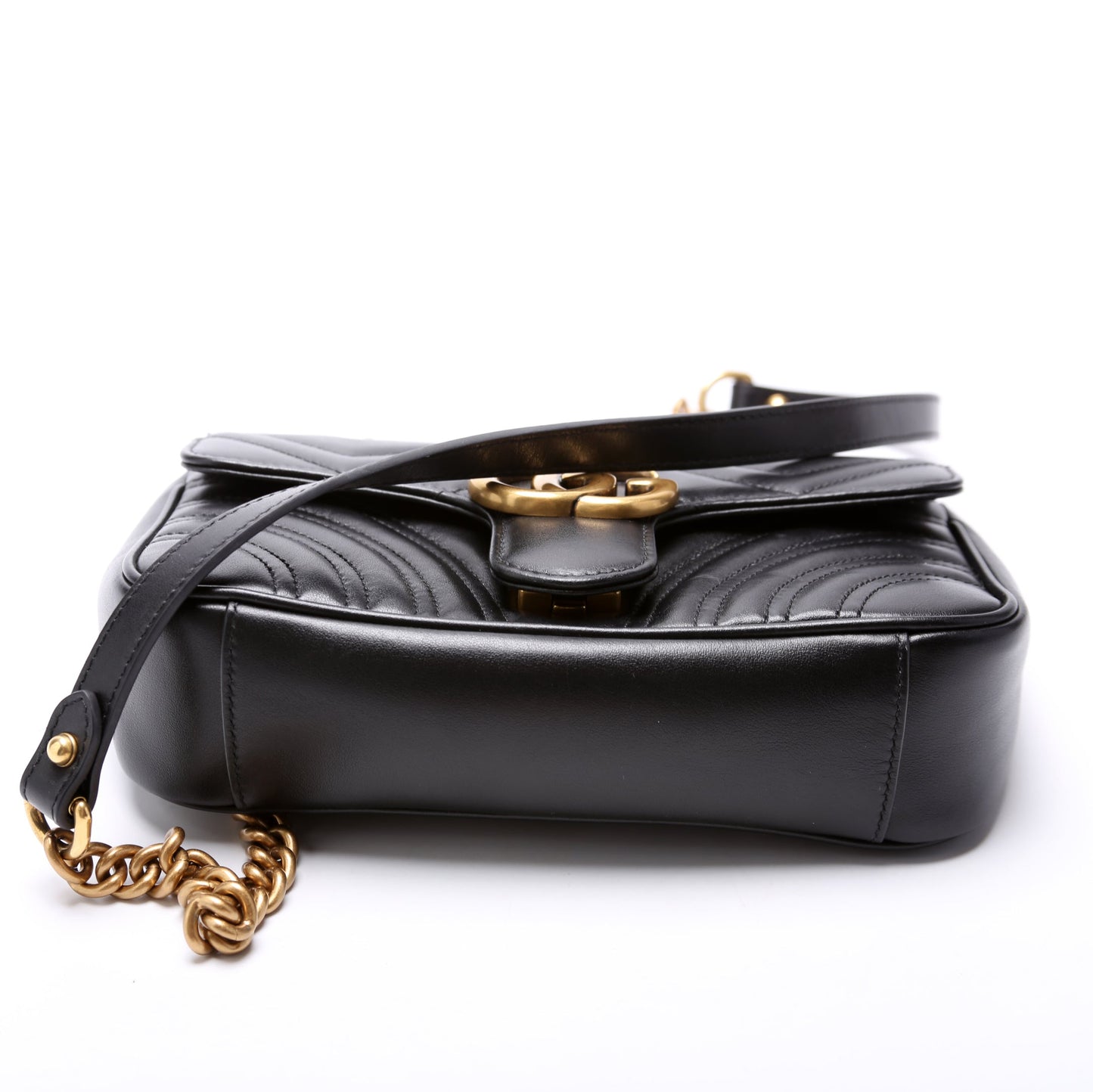 Gucci 446744 Marmont Leather Shoulder Mini Flap Bag