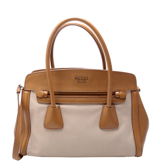 Prada Saffiano Cuir Canapa Tote Bag