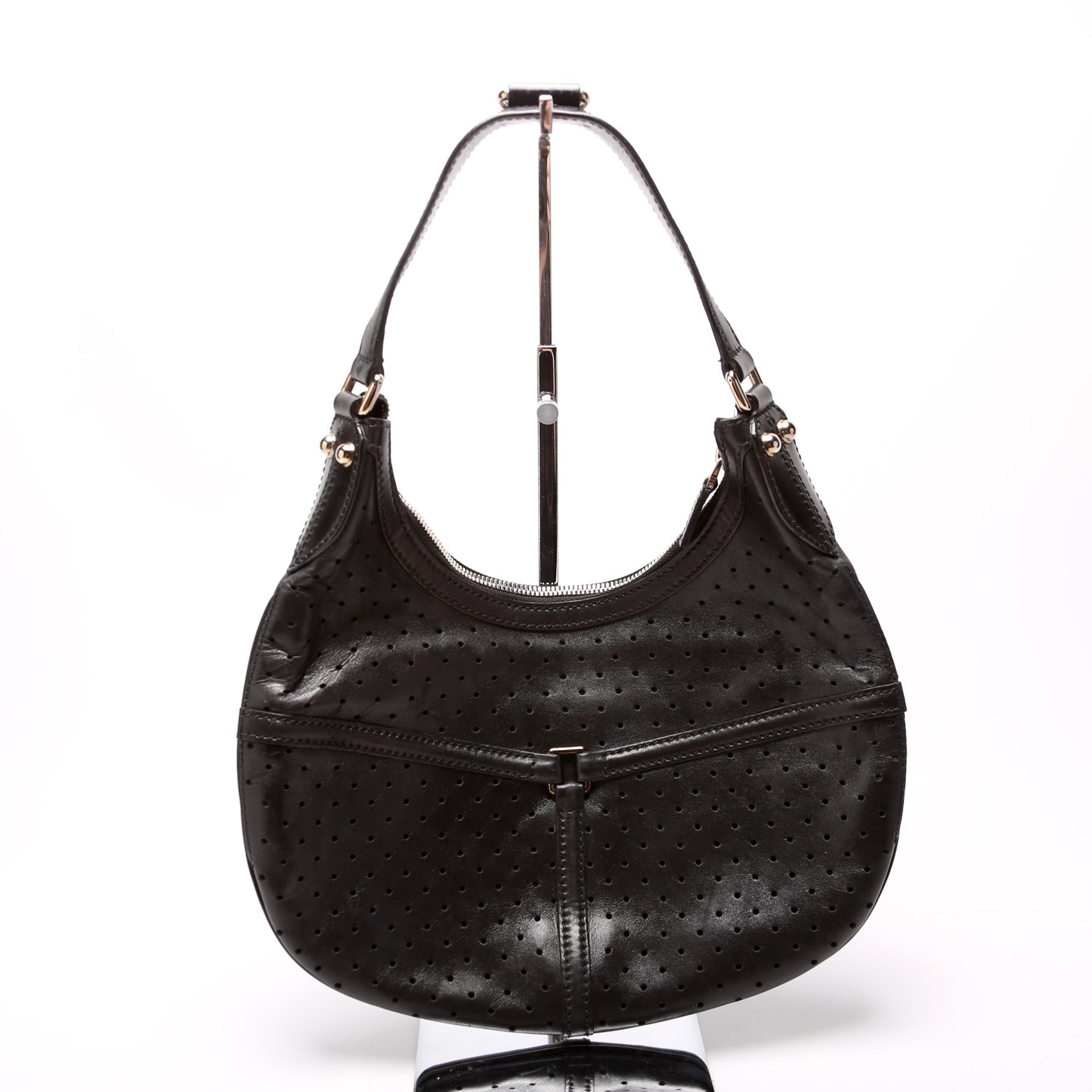 Gucci 114869 Reins Hobo Perforated Leather Bag