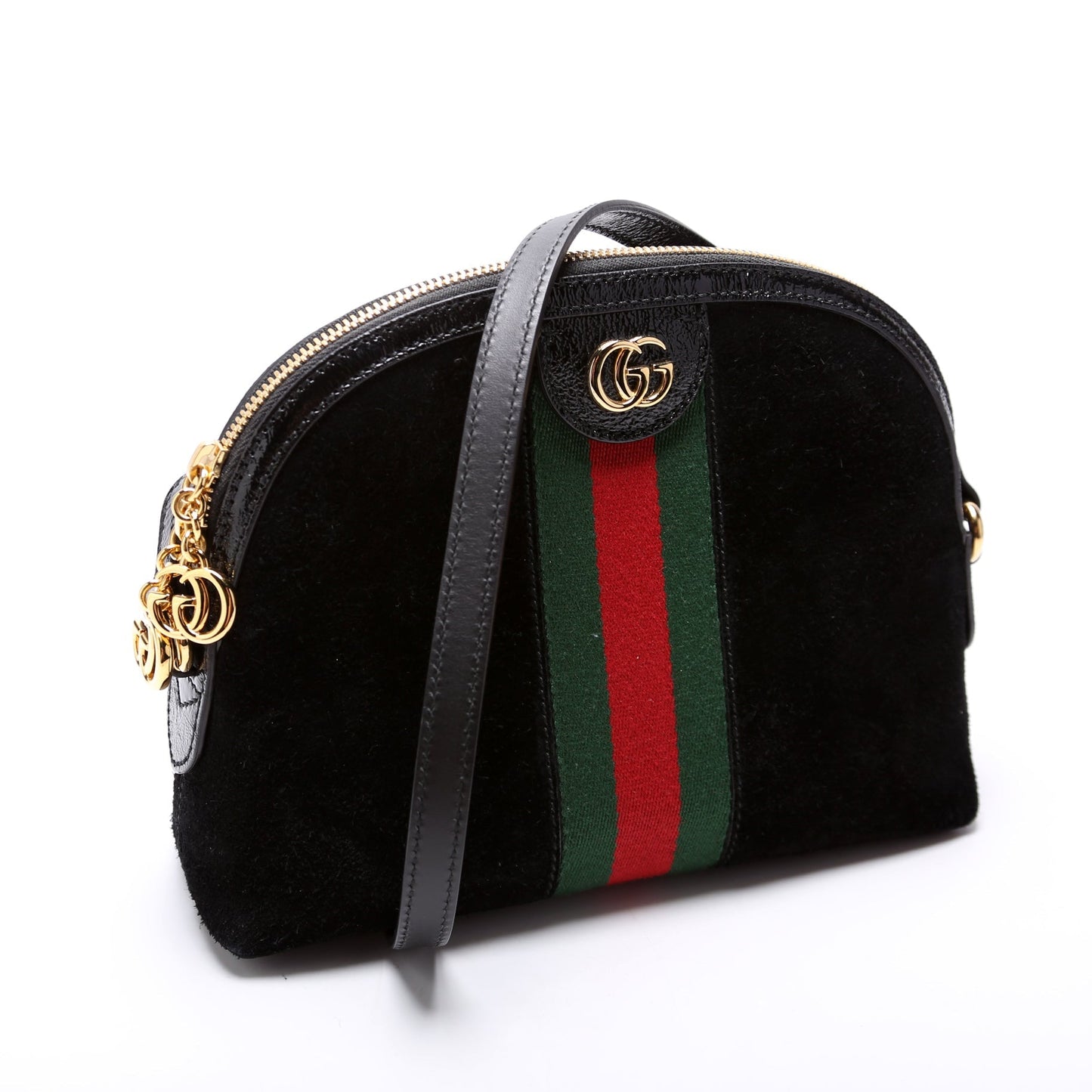 Gucci 499621 Ophidia GG Suede Crossbody Bag