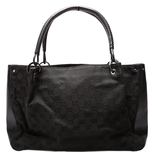 Gucci 115015 GG Canvas Tote Black Bag