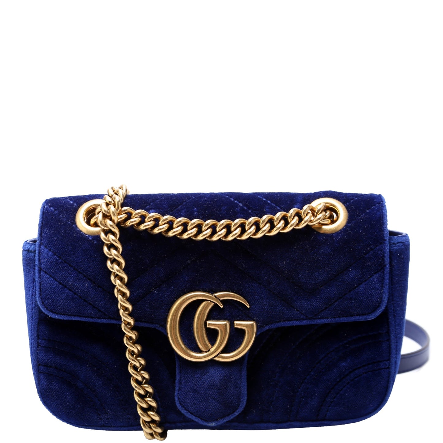 Gucci 446744 Marmont Shoulder Mini Velvet Flap Bag