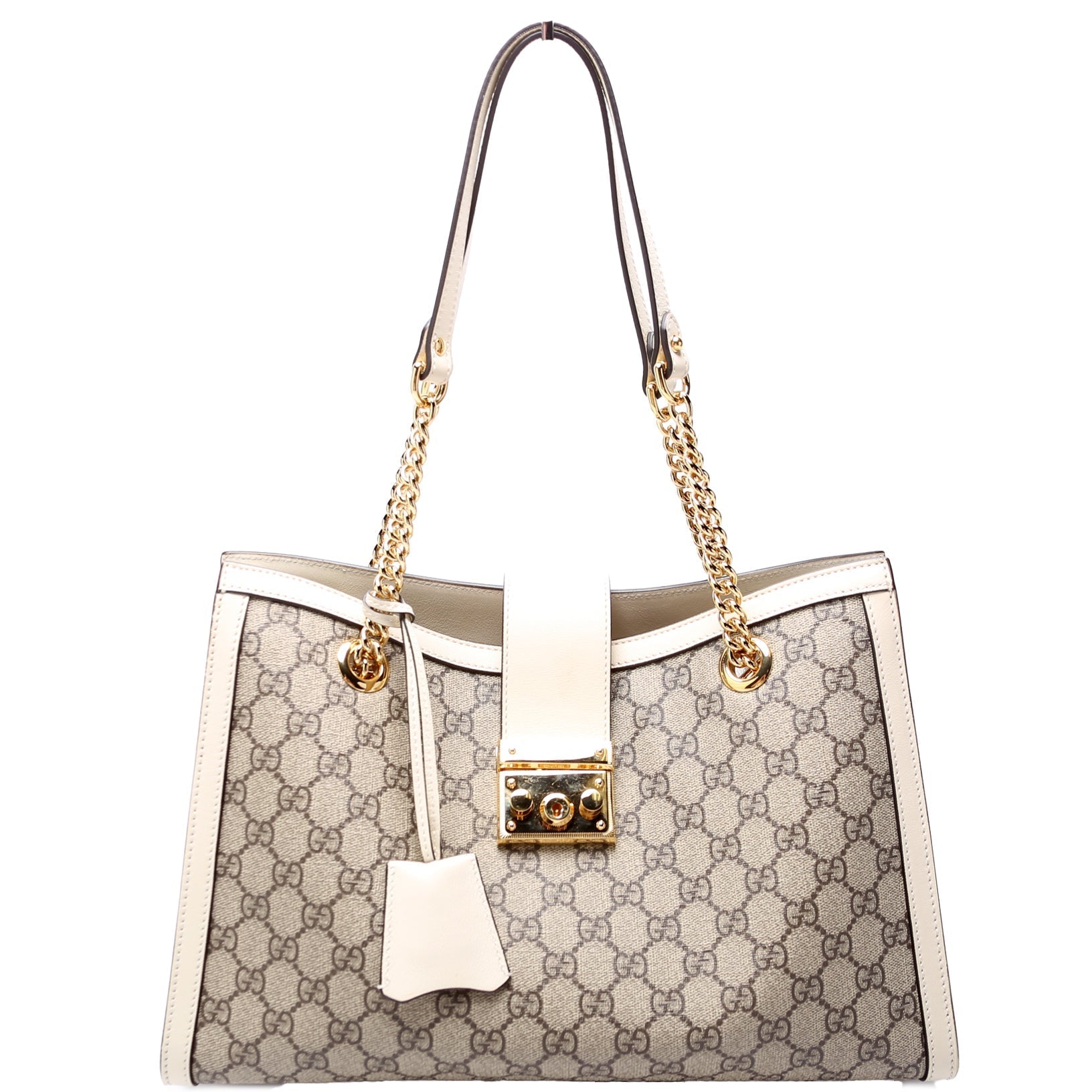 Gucci 479197 Padlock GG Bees Shoulder Medium Cream Bag