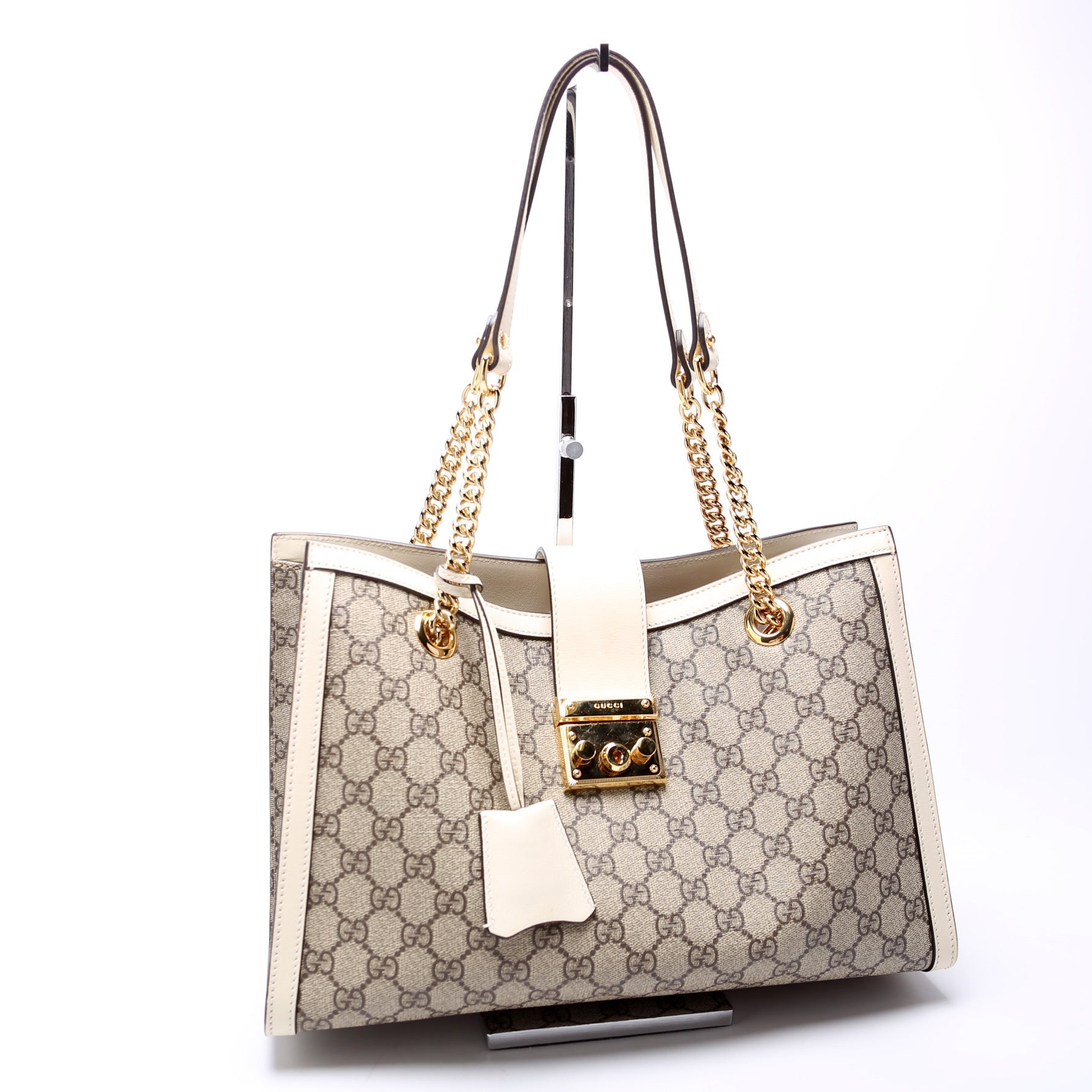 Gucci 479197 Padlock GG Bees Shoulder Medium Cream Bag
