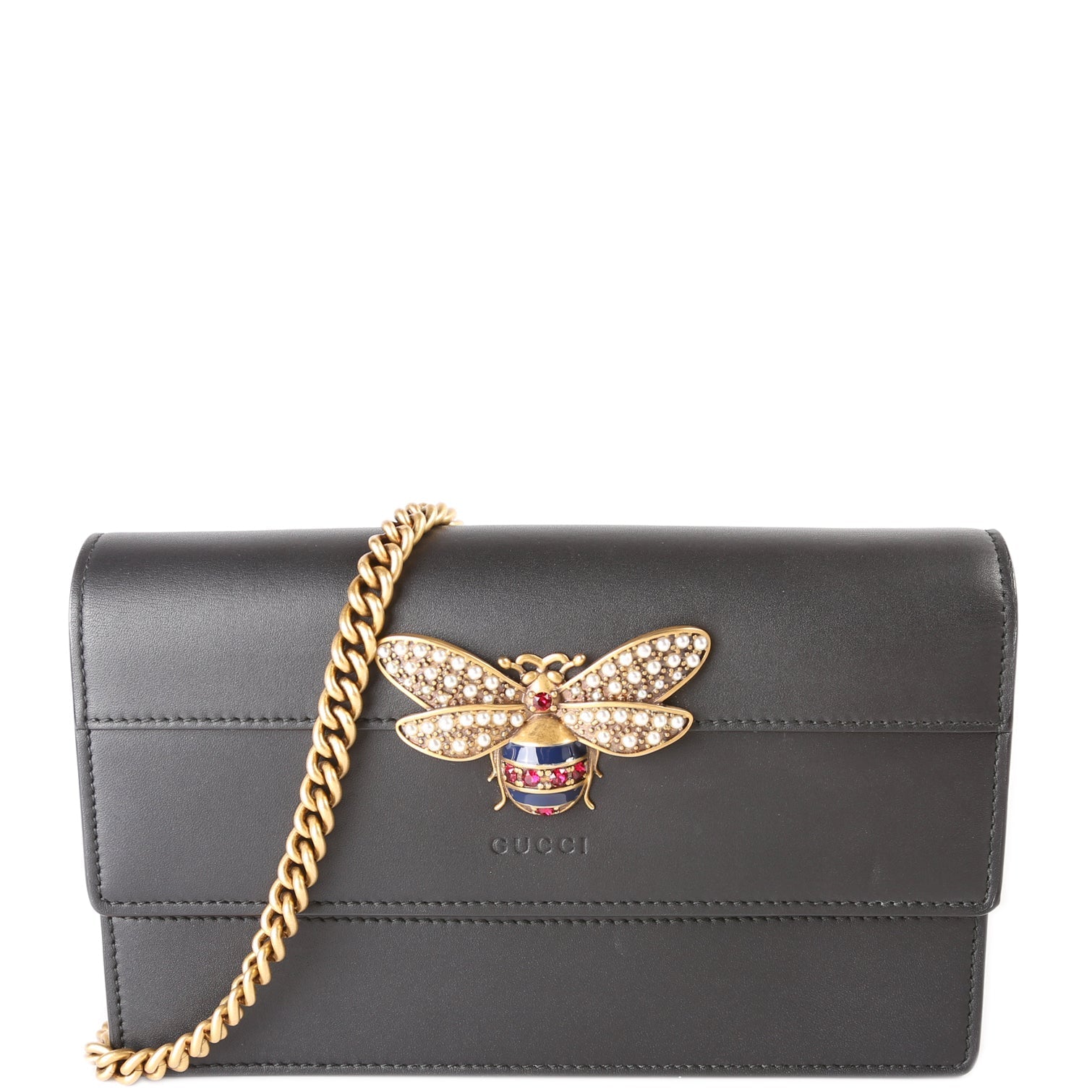 Gucci 476079 Queen Margaret WOC Black Bag