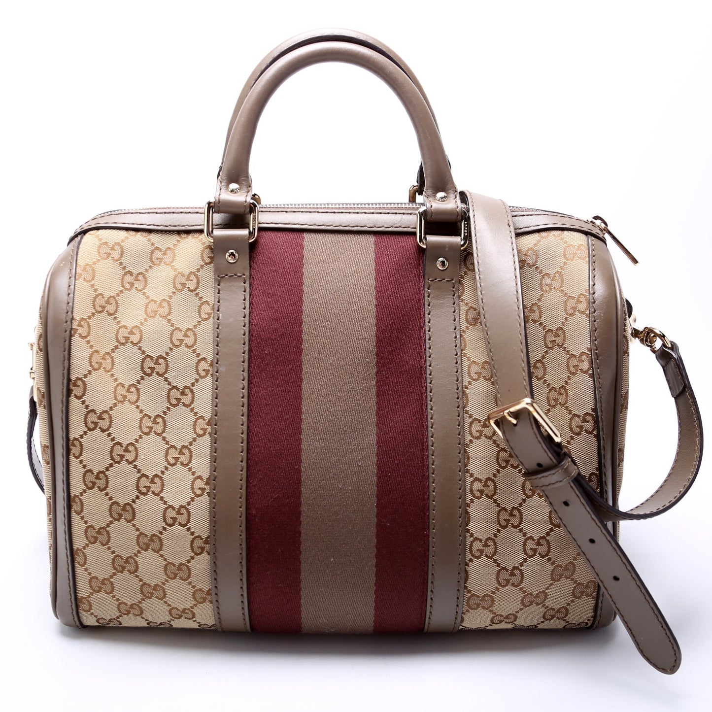 Gucci Boston Canvas 247205 Taupe Bag