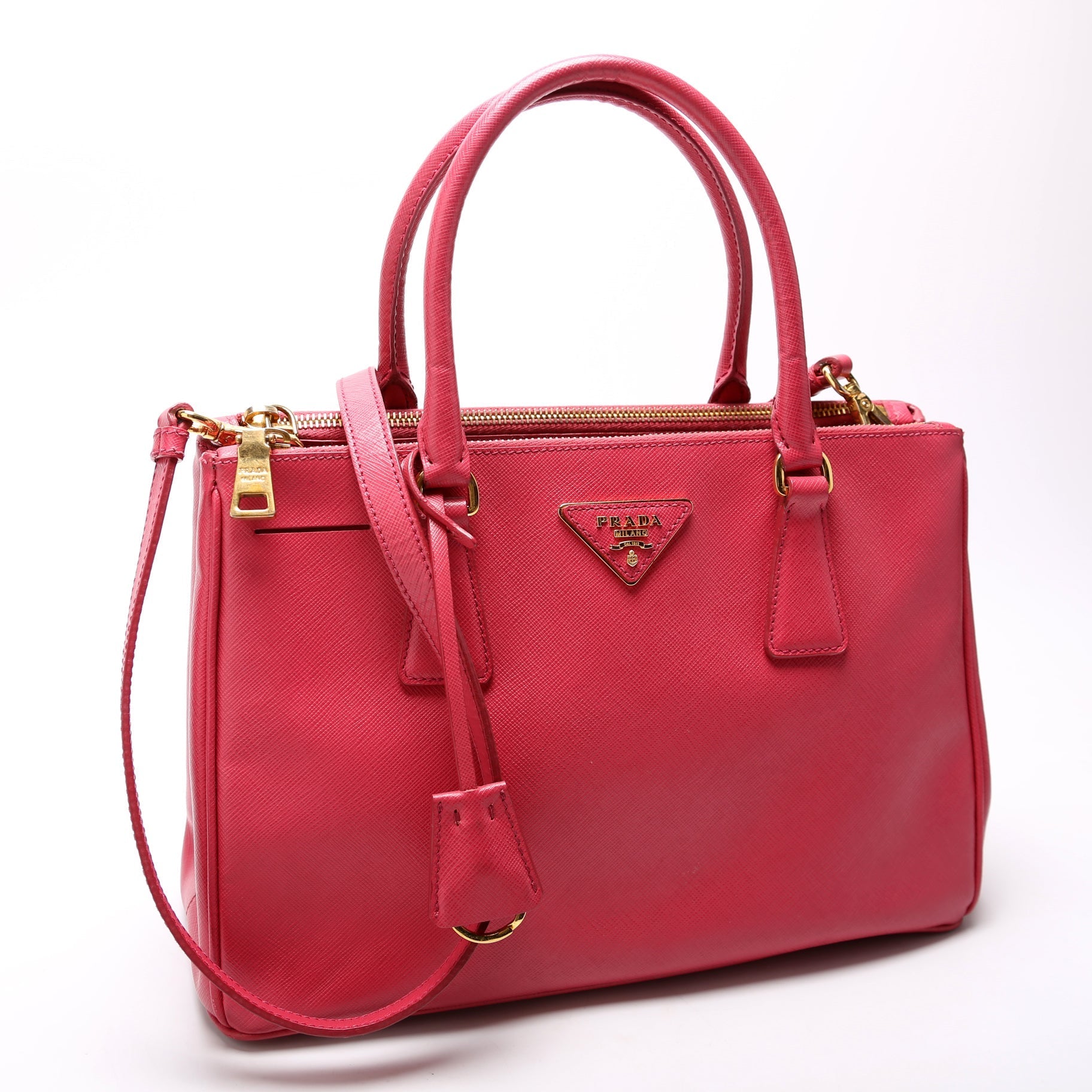 Prada Saffiano Galleria Medium Pink Bag