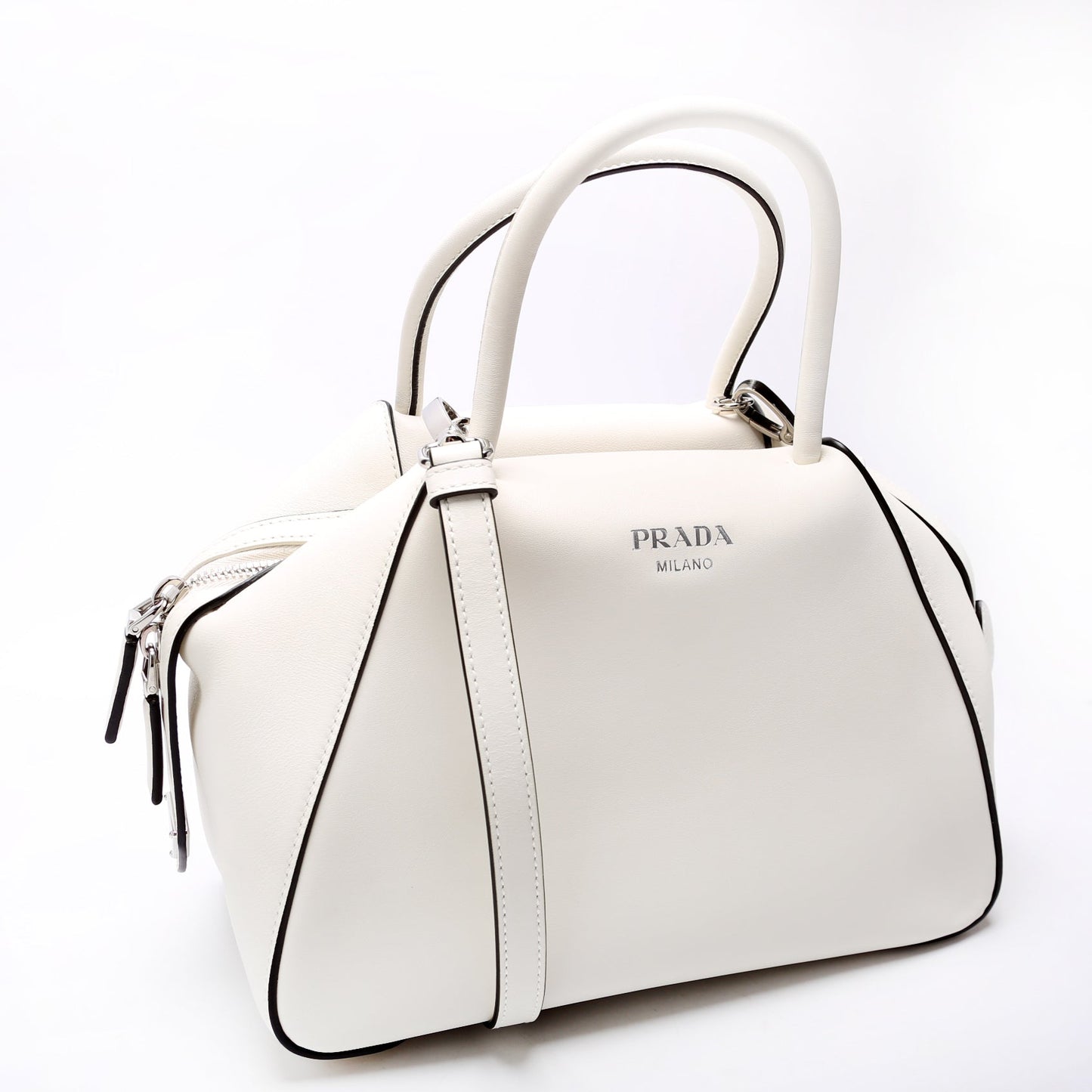 Prada 1BA365 Supernova Medium HandCalfskin White Bag