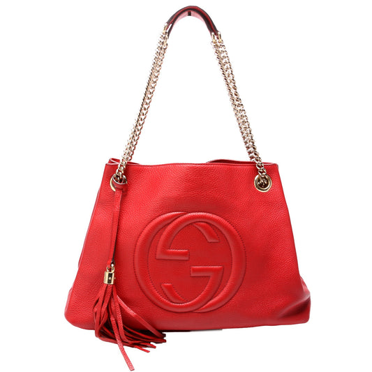 Gucci Soho Leather Shoulder Medium 308982 Red Bag