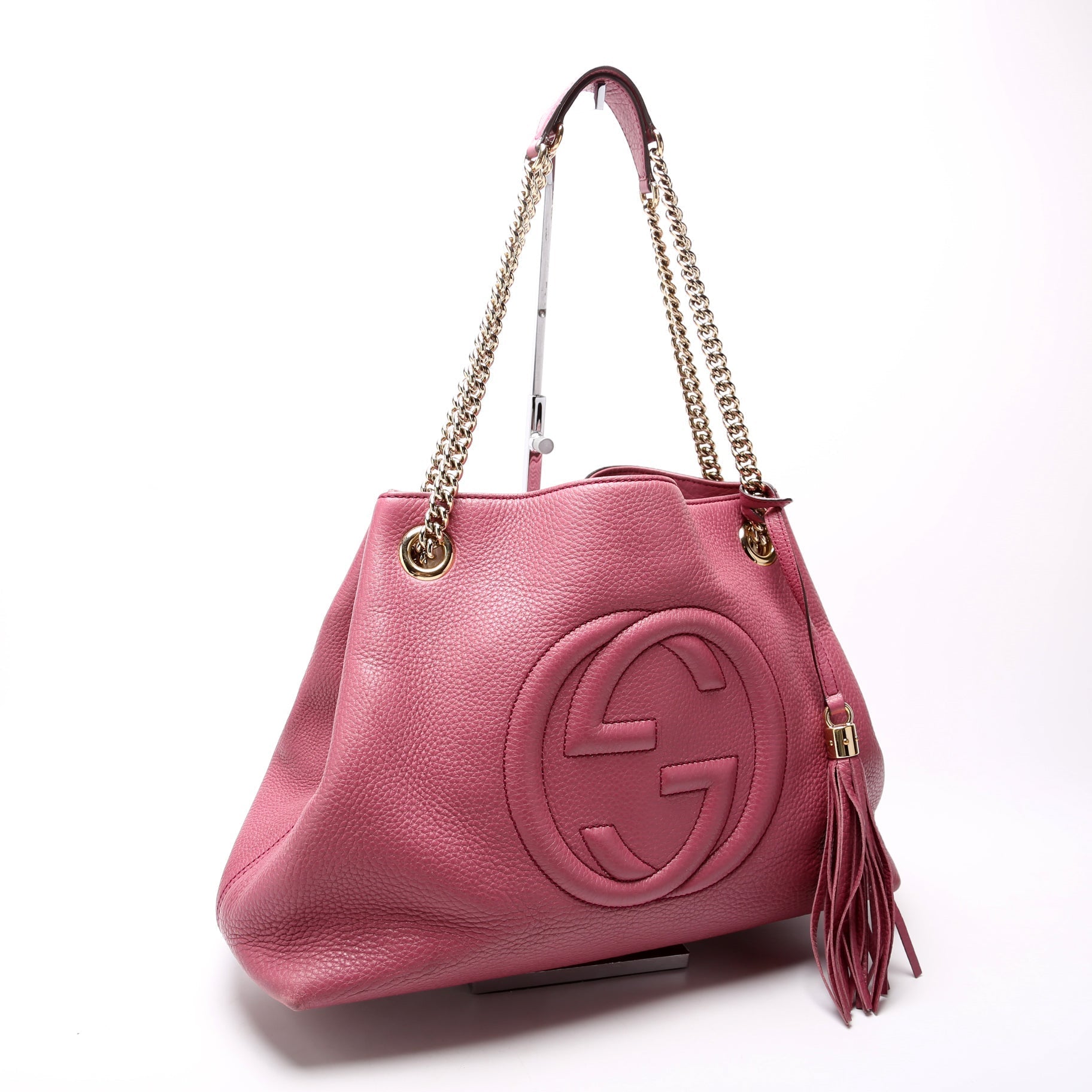 Gucci 308982 Soho Leather Shoulder Medium Mauve Bag