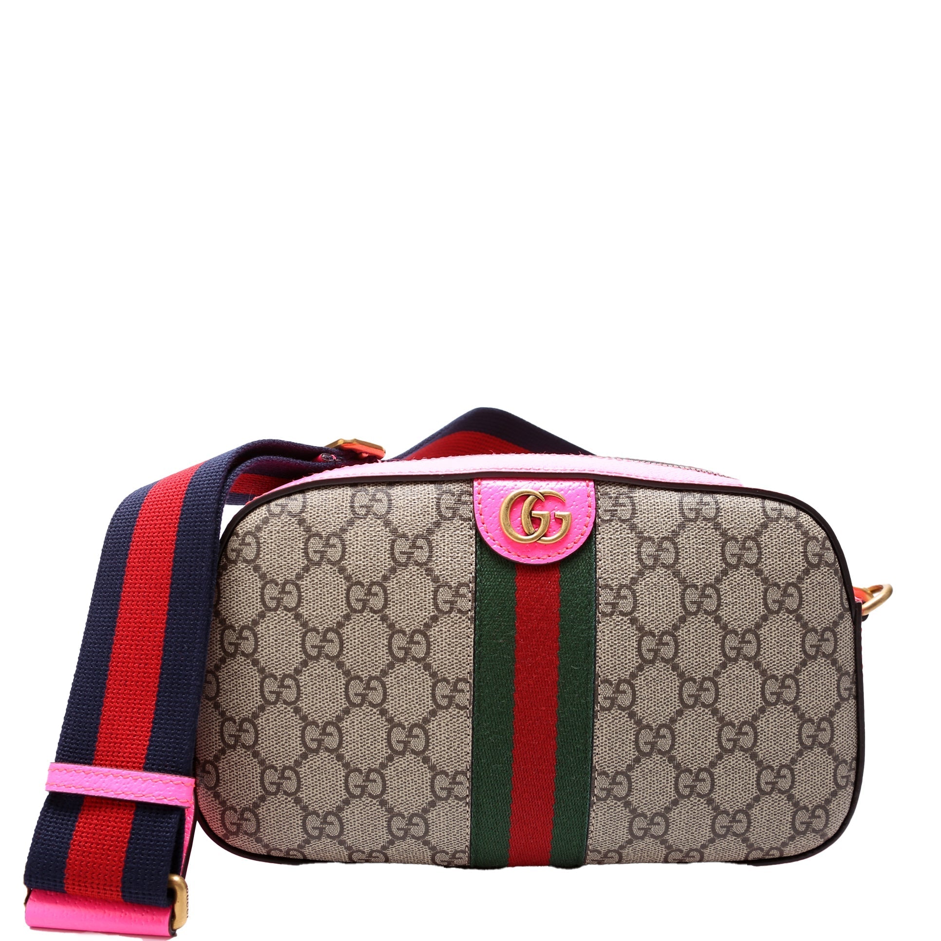 Gucci 752591 Ophidia Supreme Small Crossbody Pink Bag