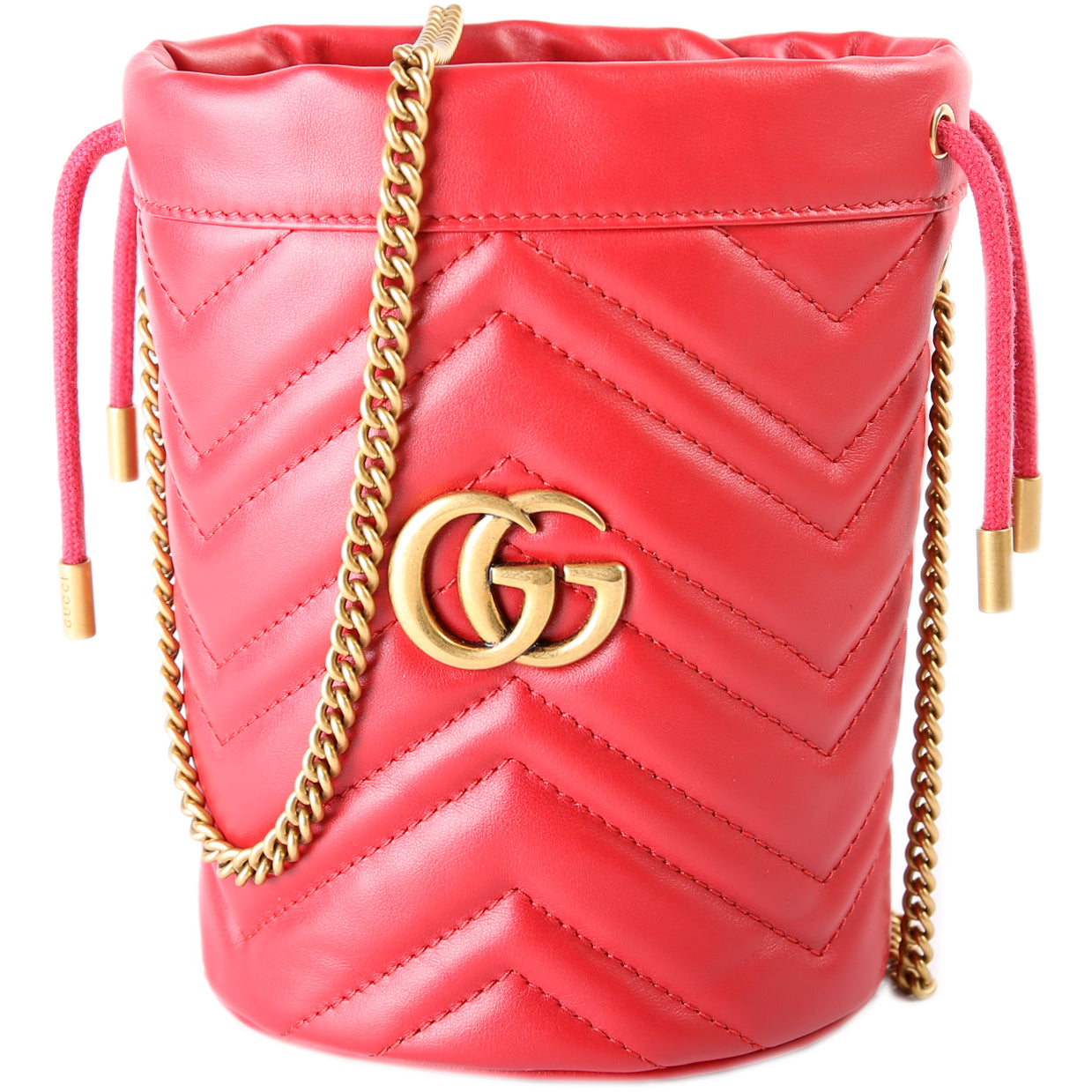 Gucci 575163 Marmont Mini Bucket Red Bag