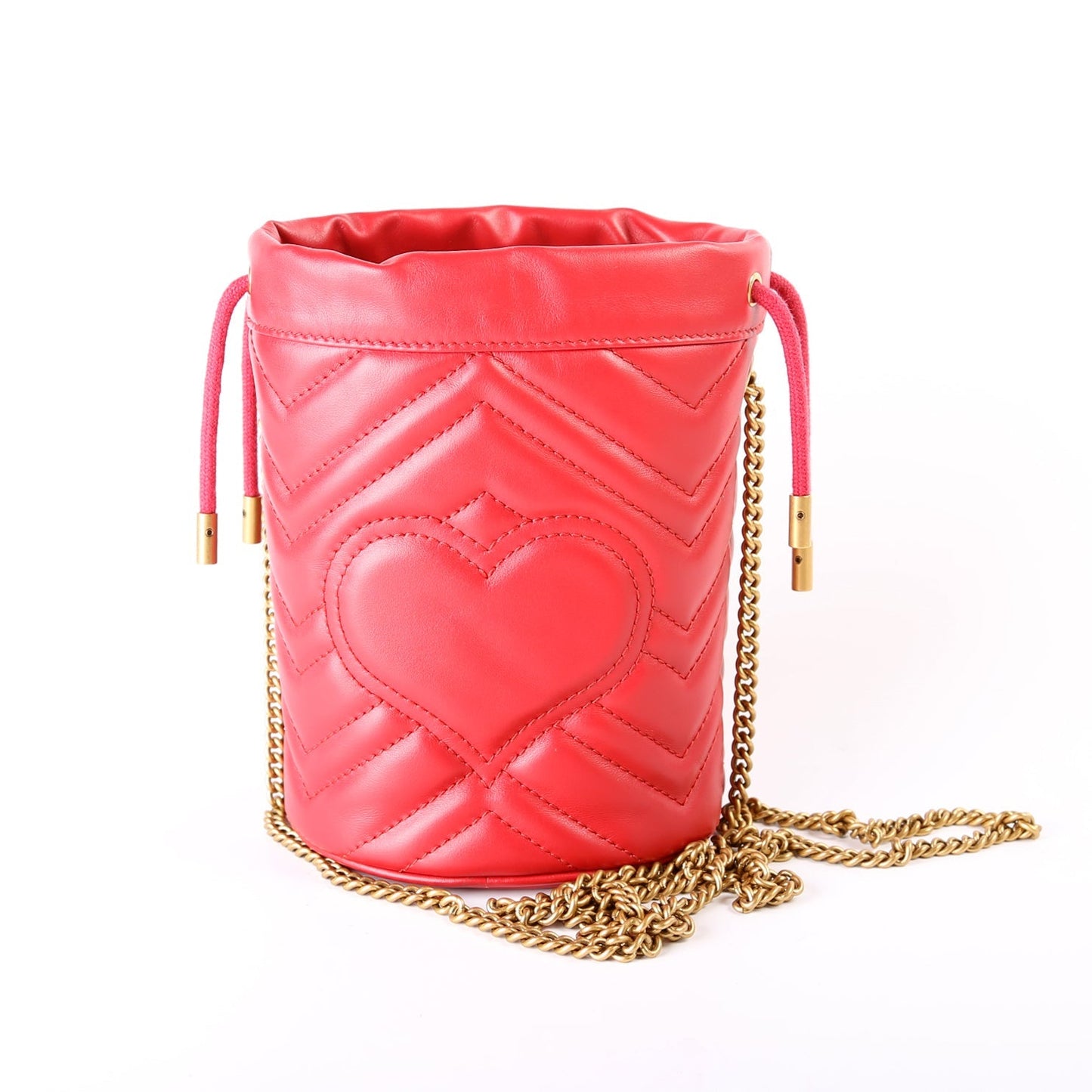 Gucci 575163 Marmont Mini Bucket Red Bag