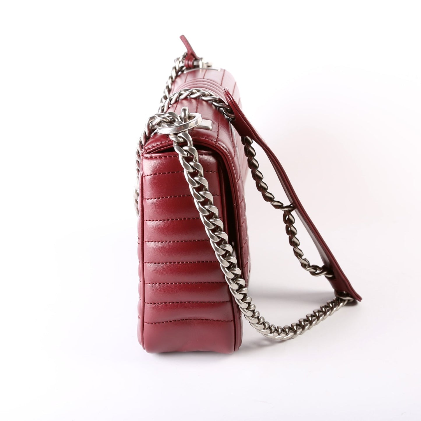 Prada Diagramme Soft Calfskin Burgundy Bag