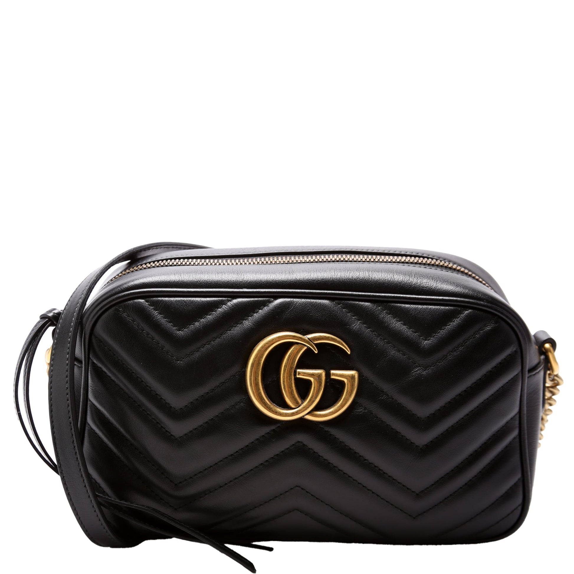 Gucci 447632 Marmont Small Leather Camera Black Bag