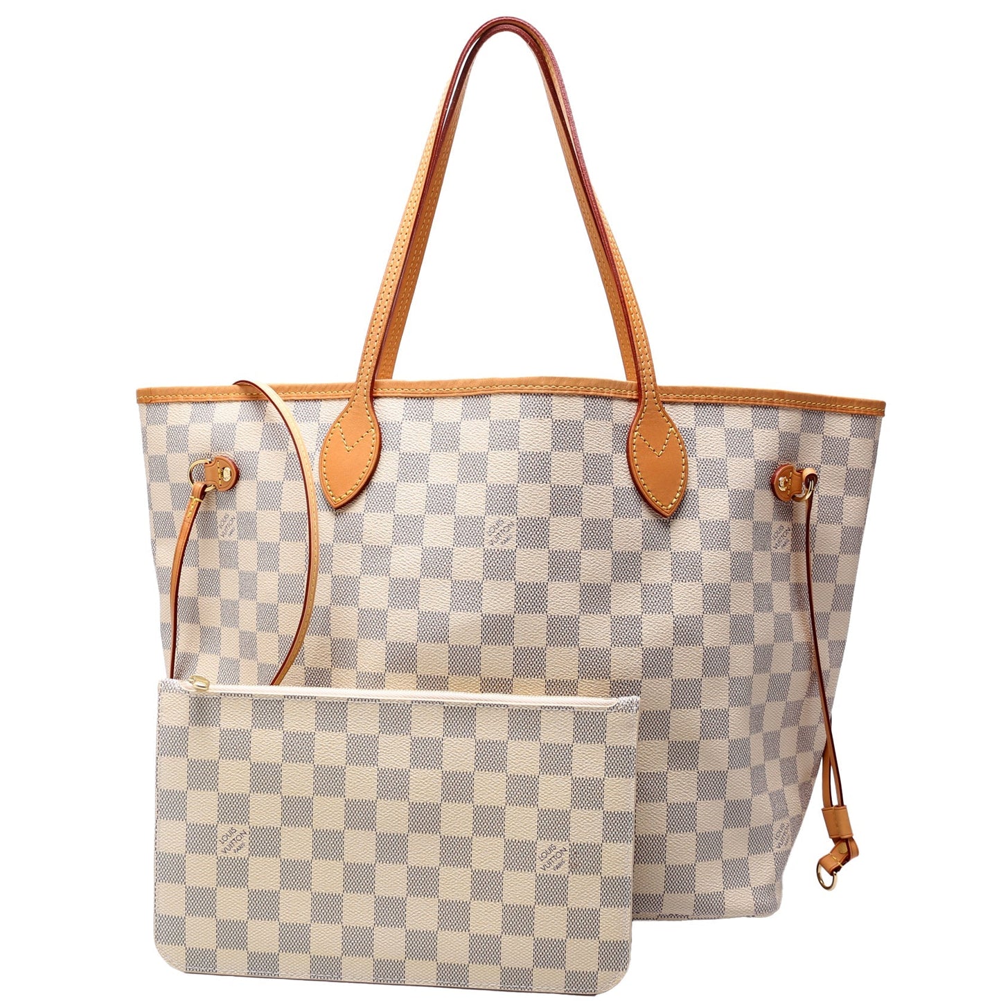 Louis Vuitton Neverfull W/Wallet MM Damier Azur Beige