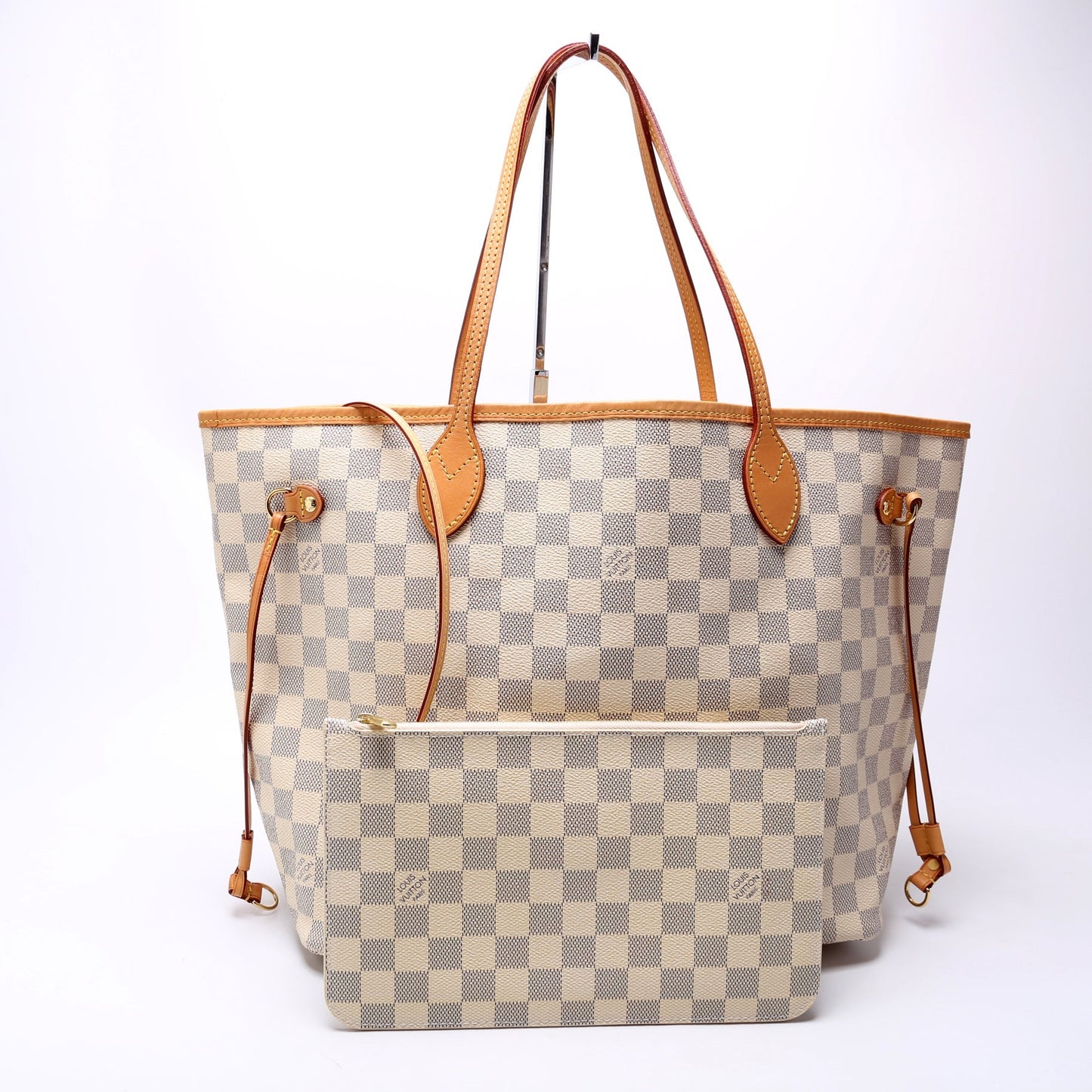 Louis Vuitton Neverfull W/Wallet MM Damier Azur Beige