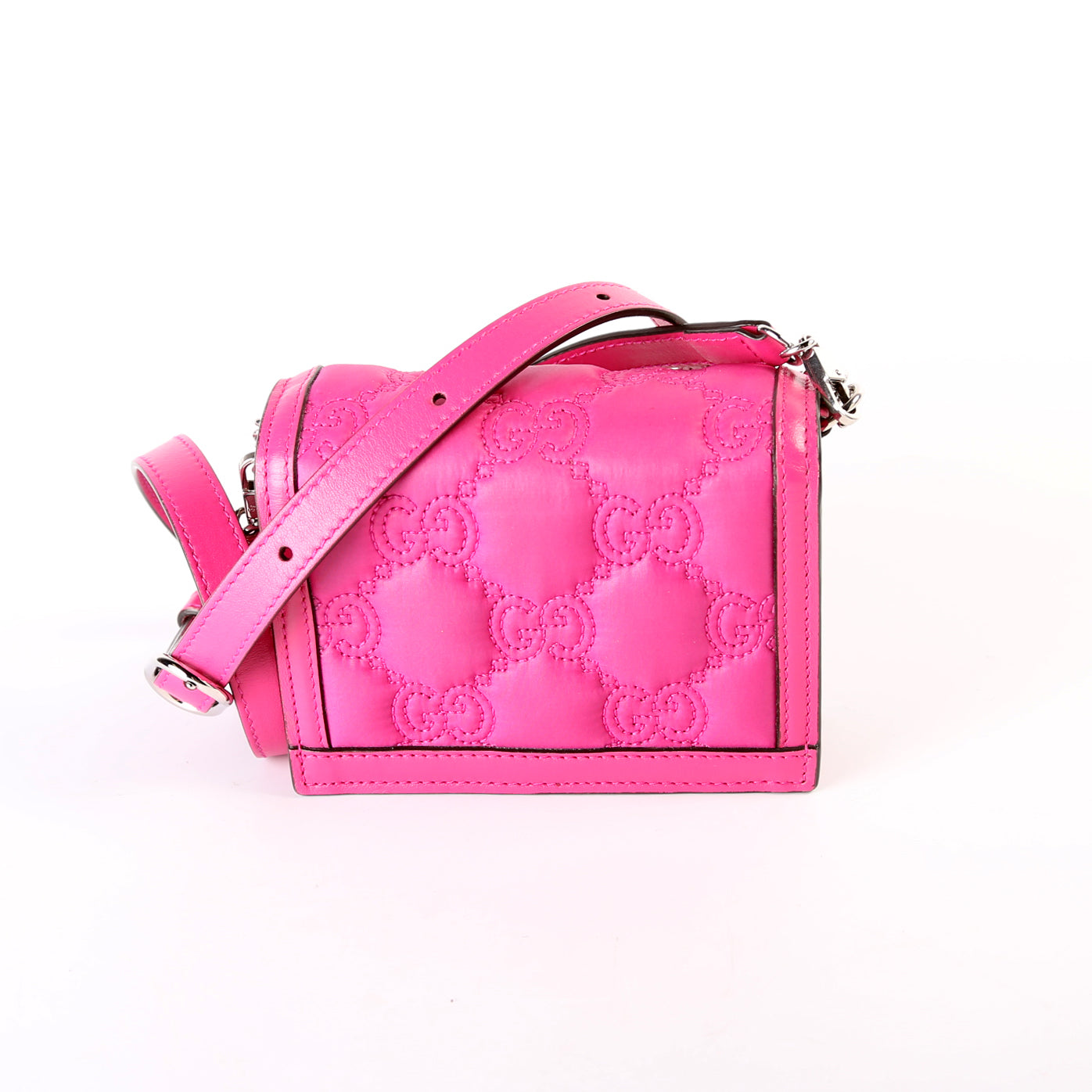 Gucci 723777 GG Nylon Shoulder Pink Bag
