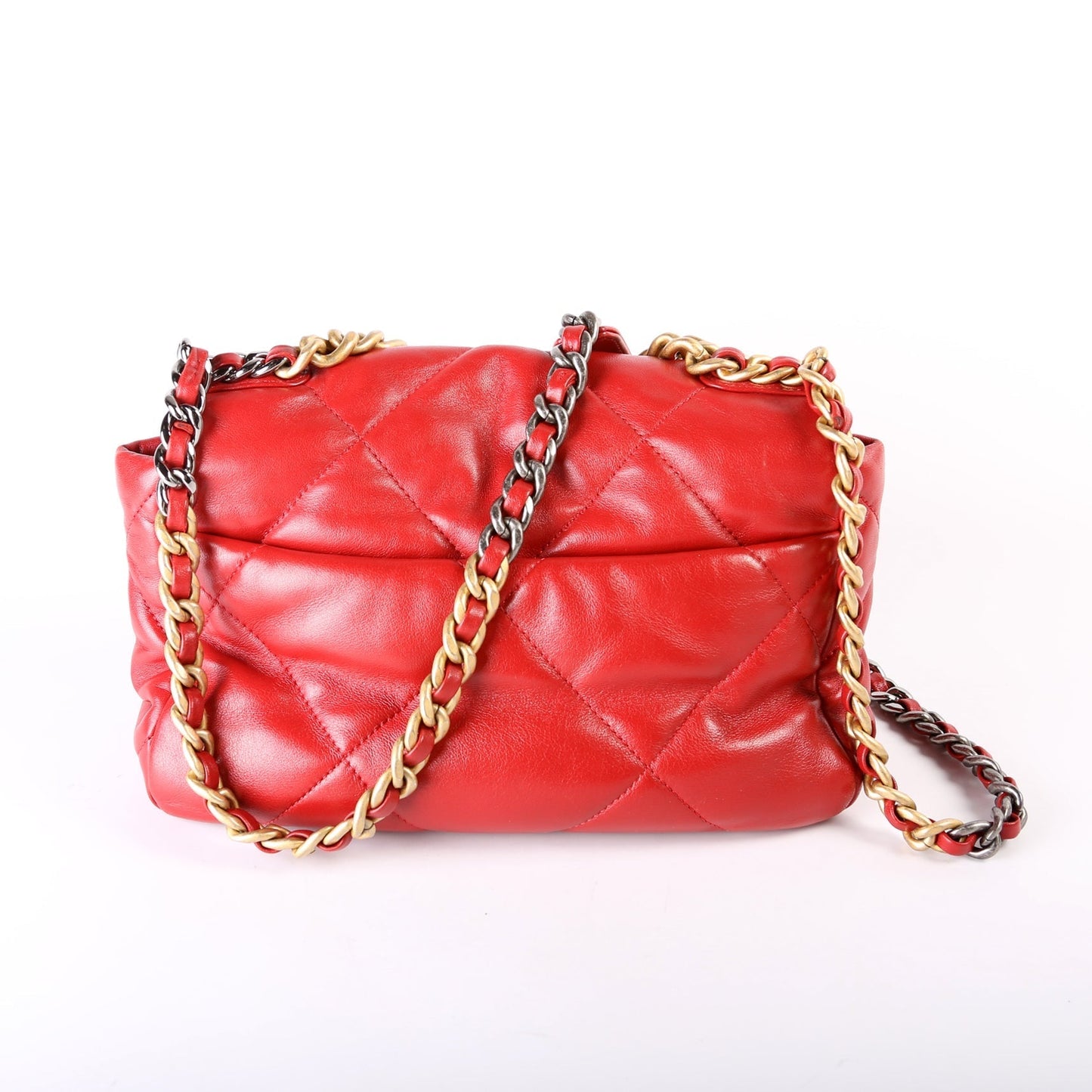 Chanel Quilted Goatskin 19 Medium Flap 30+M Red Bag