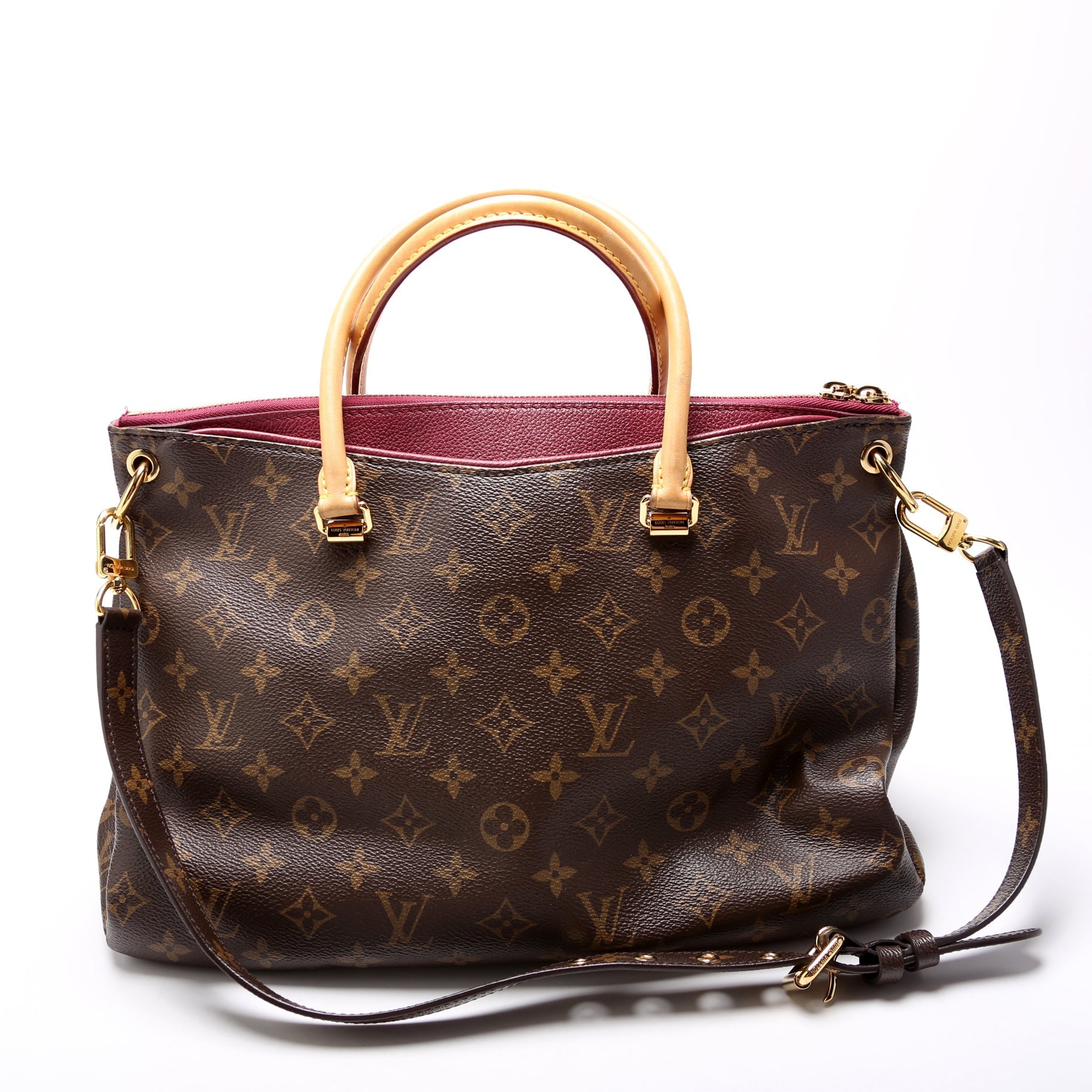 Louis Vuitton Pallas Tote Monogram Canvas Side Berry
