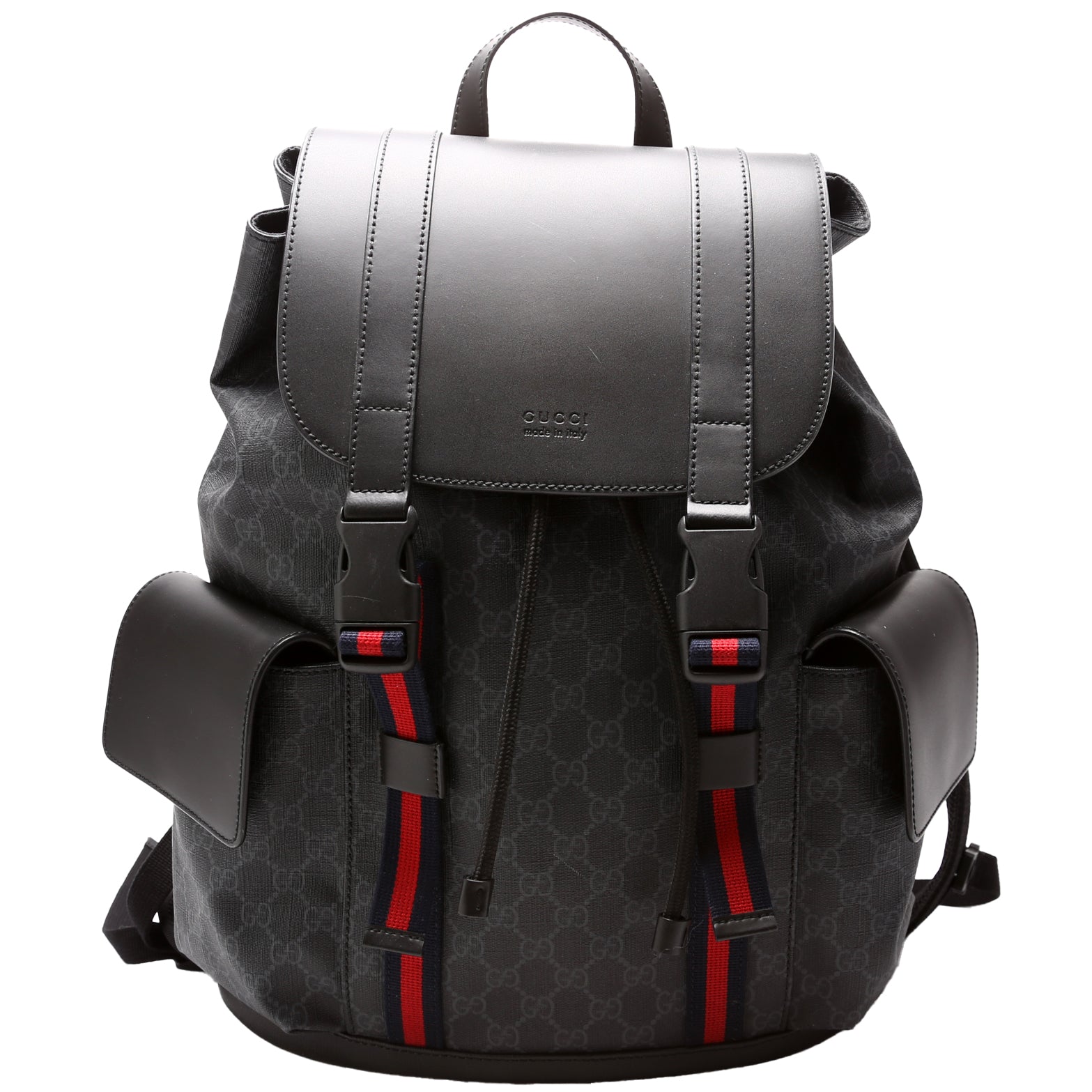 Gucci 495563 GG Supreme Backpack Black Bag