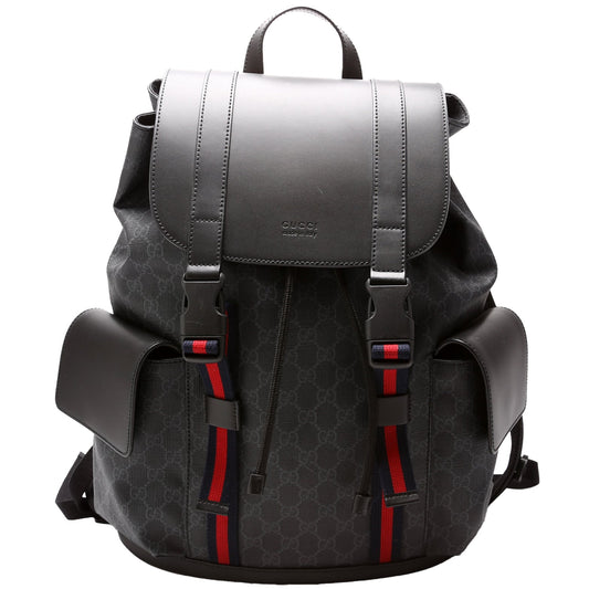 Gucci 495563 GG Supreme Backpack Black Bag