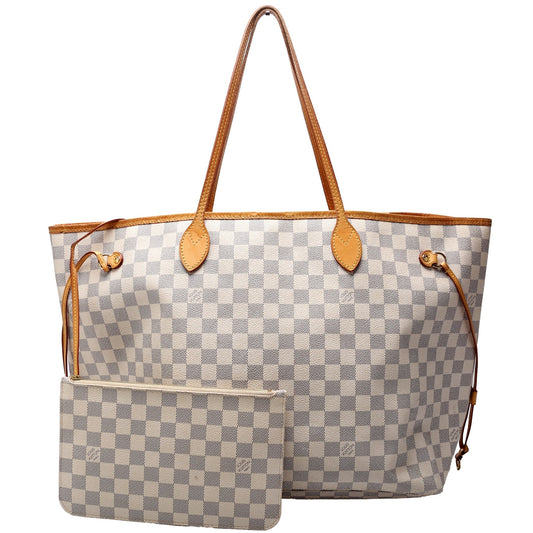 Louis Vuitton Neverfull W/Wallet GM Damier Azur Beige