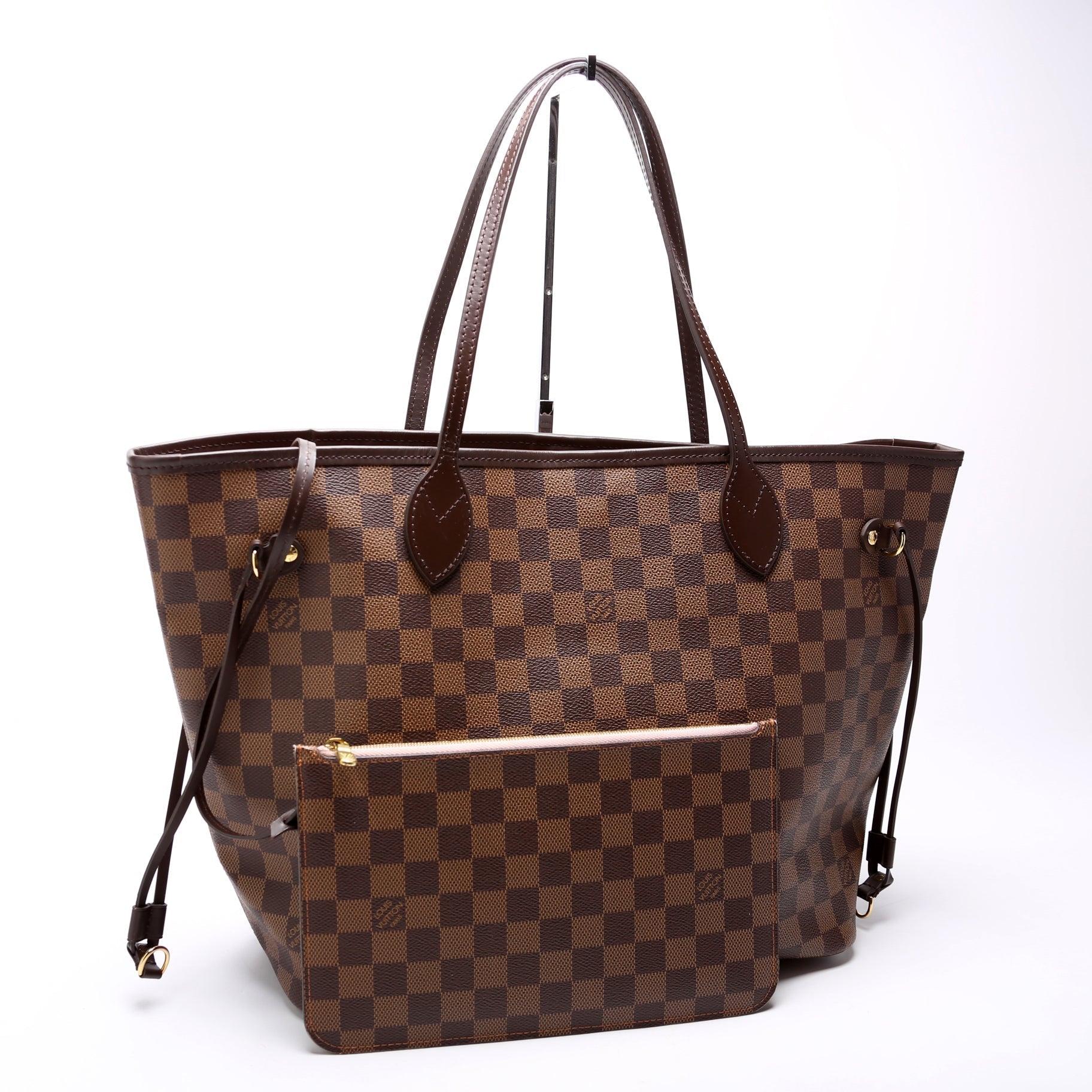 Louis Vuitton Neverfull W/Wallet MM Damier Ebene Pink