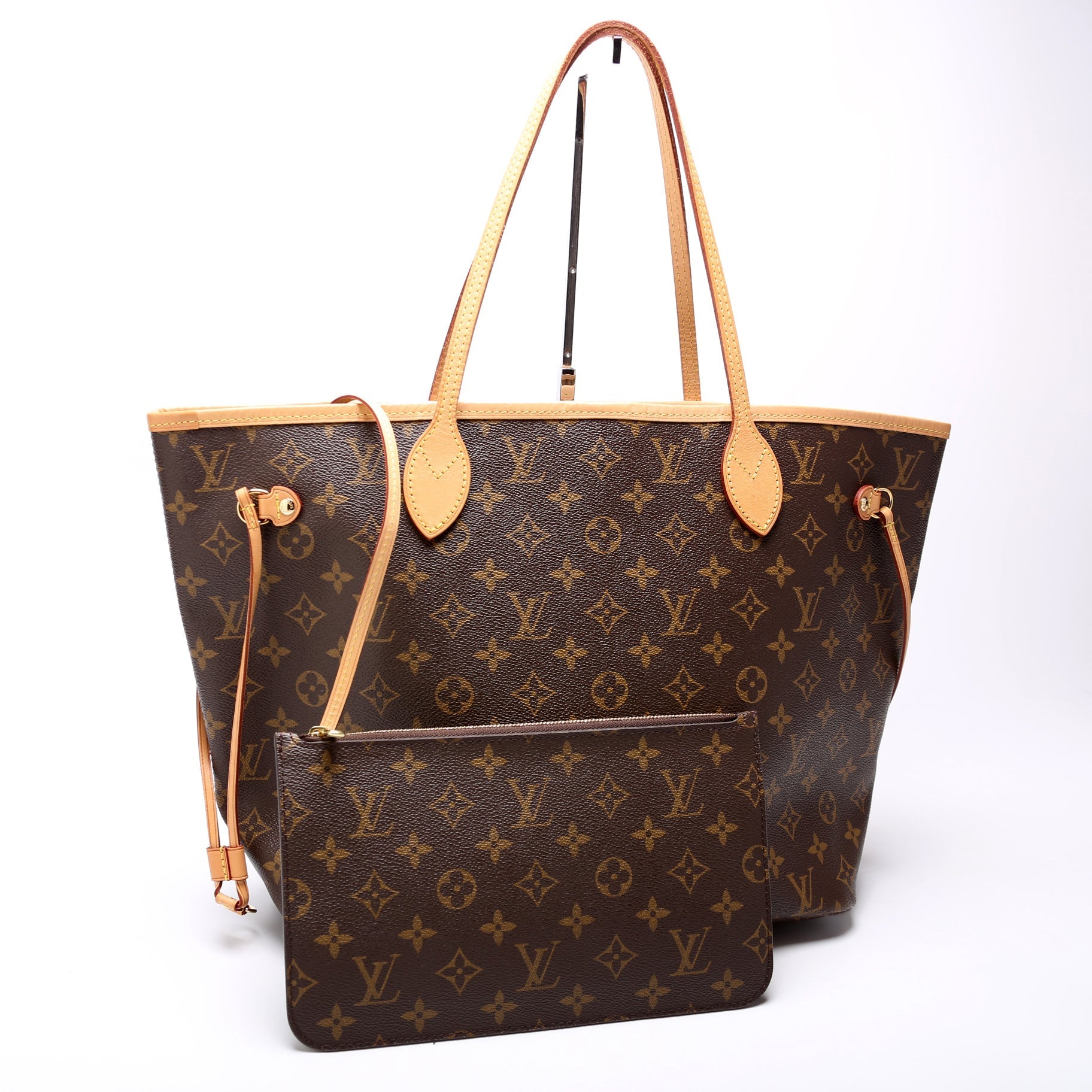 Louis Vuitton Neverfull With Wallet MM Monogram Beige