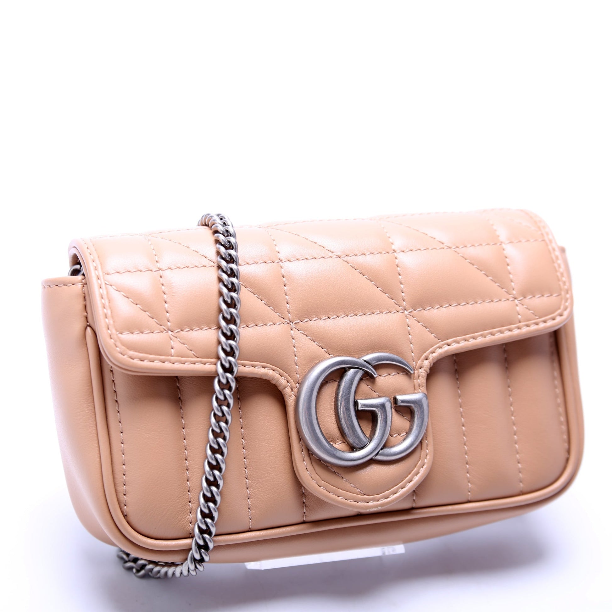Gucci 476433 Marmont Aria Super Mini Flap Tan Bag