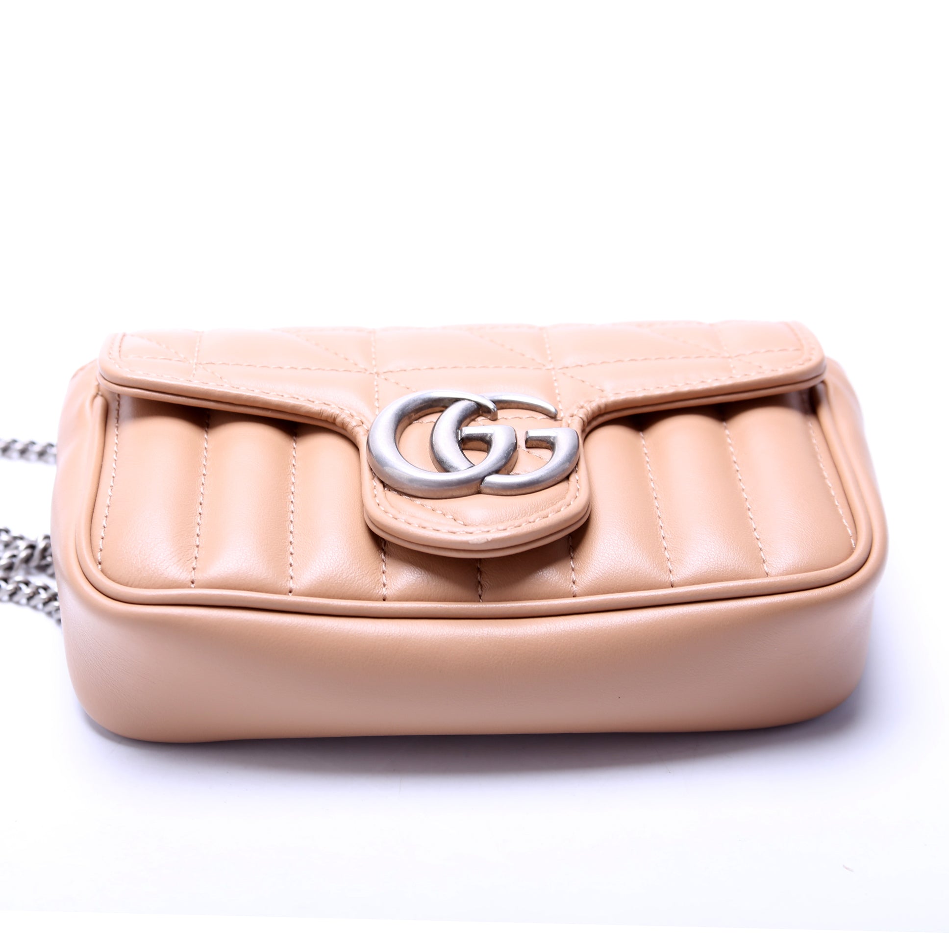 Gucci 476433 Marmont Aria Super Mini Flap Tan Bag