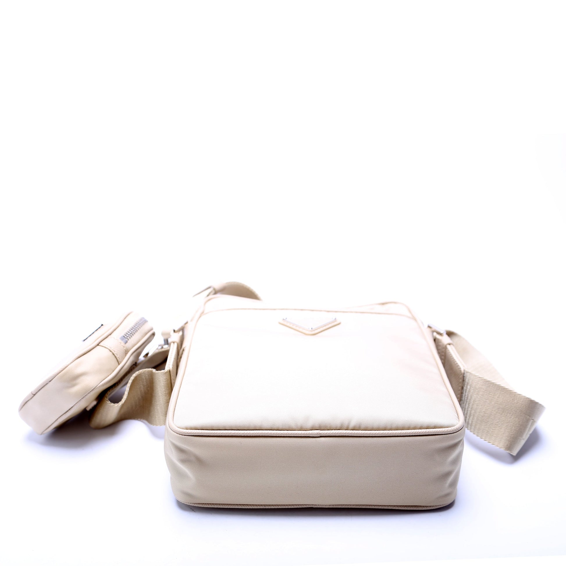 Prada 2VH112 Re-Nylon/Saffiano Leather Shoulder Gold Bag