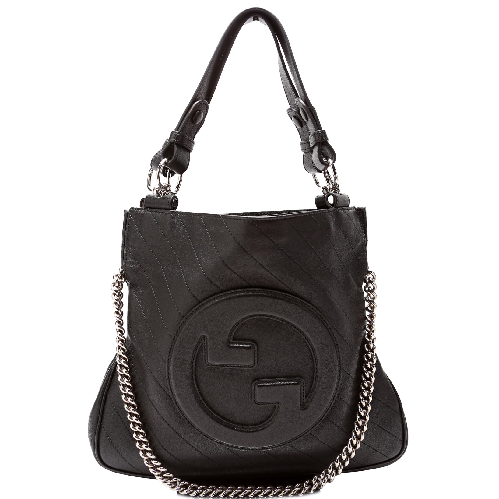Gucci 751518 Blondie Small Leather Tote Black Bag
