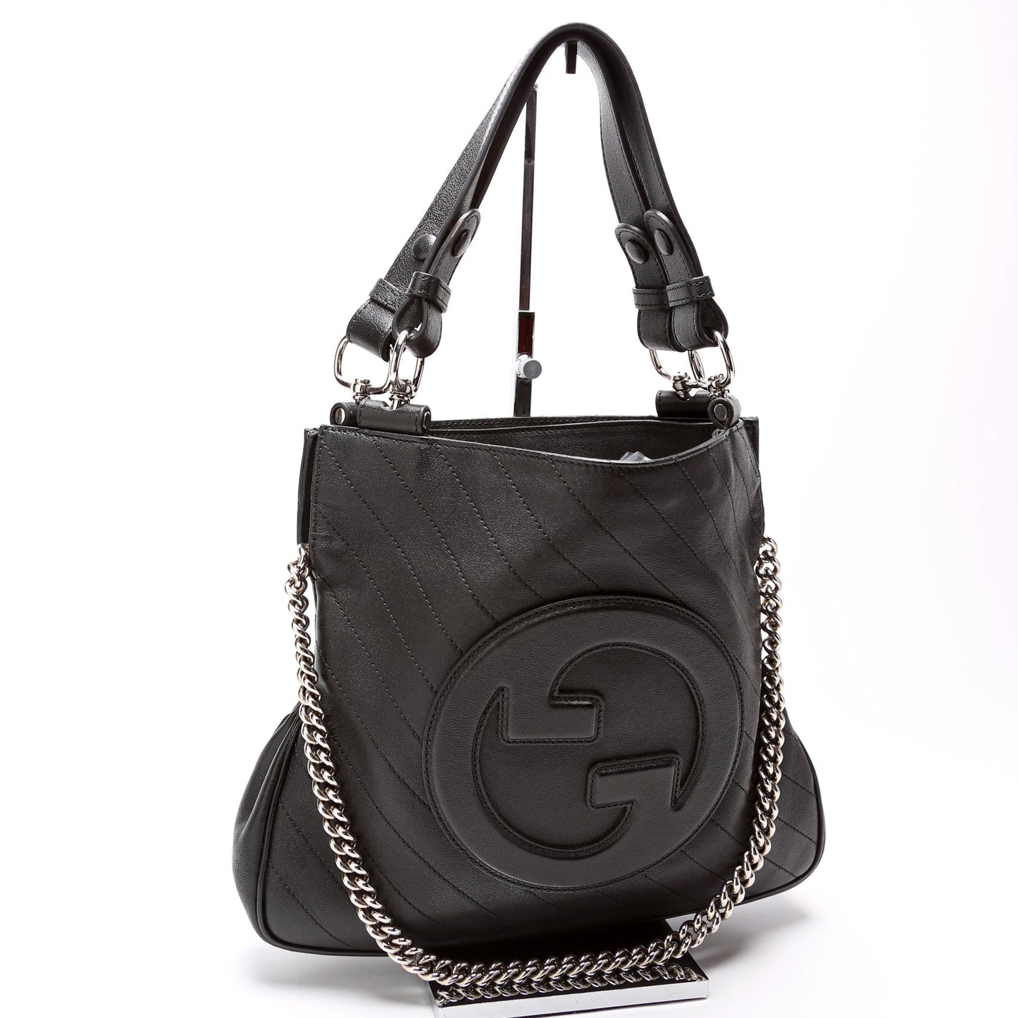 Gucci 751518 Blondie Small Leather Tote Black Bag