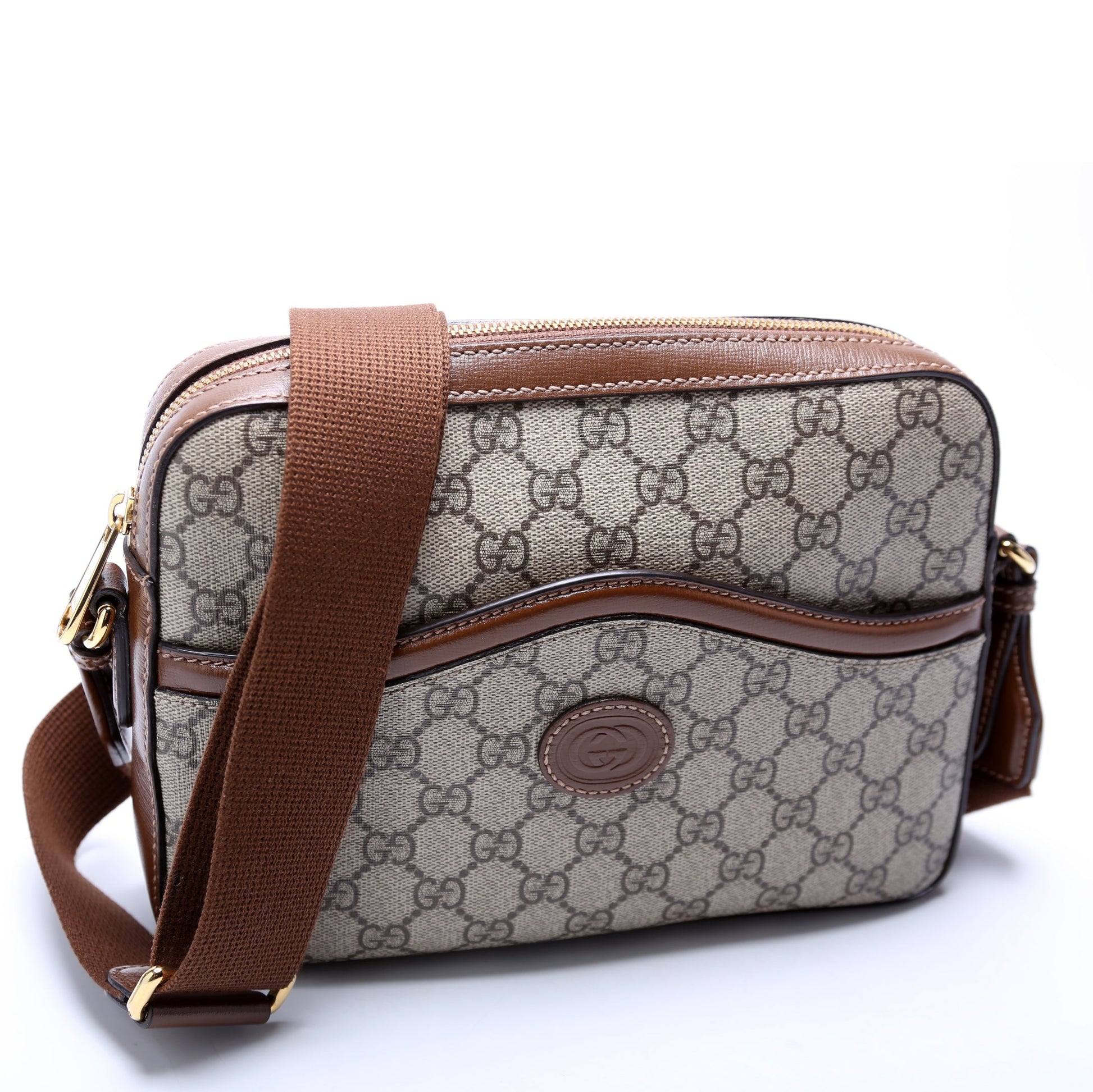 Gucci 675891 Interlocking GG Messenger Brown Bag
