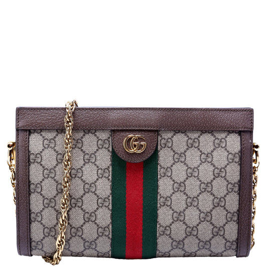 Gucci 503877 GG Supreme Ophidia Small Chain Brown Bag