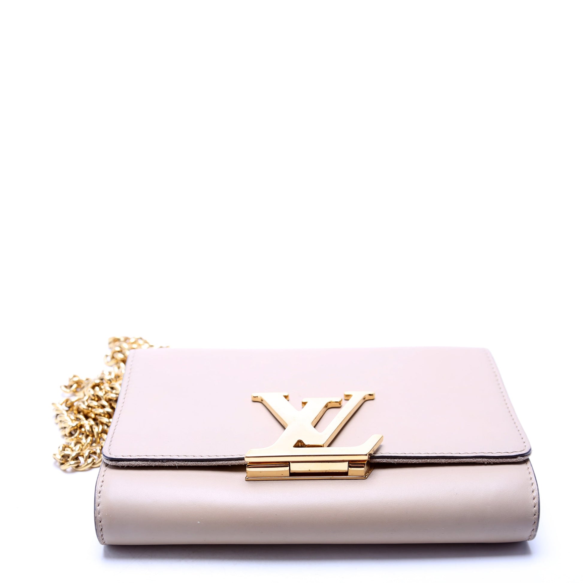  Louis Vuitton Louise MM Chain Bag Calfskin Beige