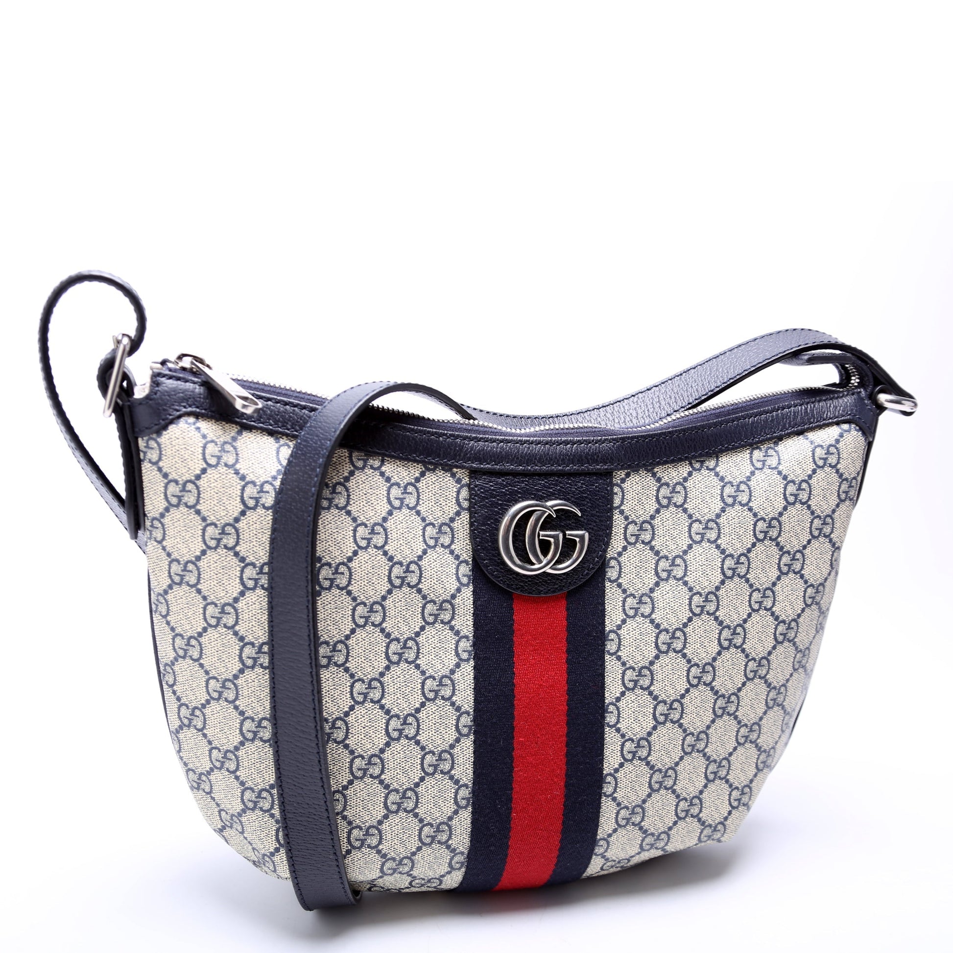 Gucci 598125 Ophidia GG Supreme Small Shoulder Beige/Navy Bag