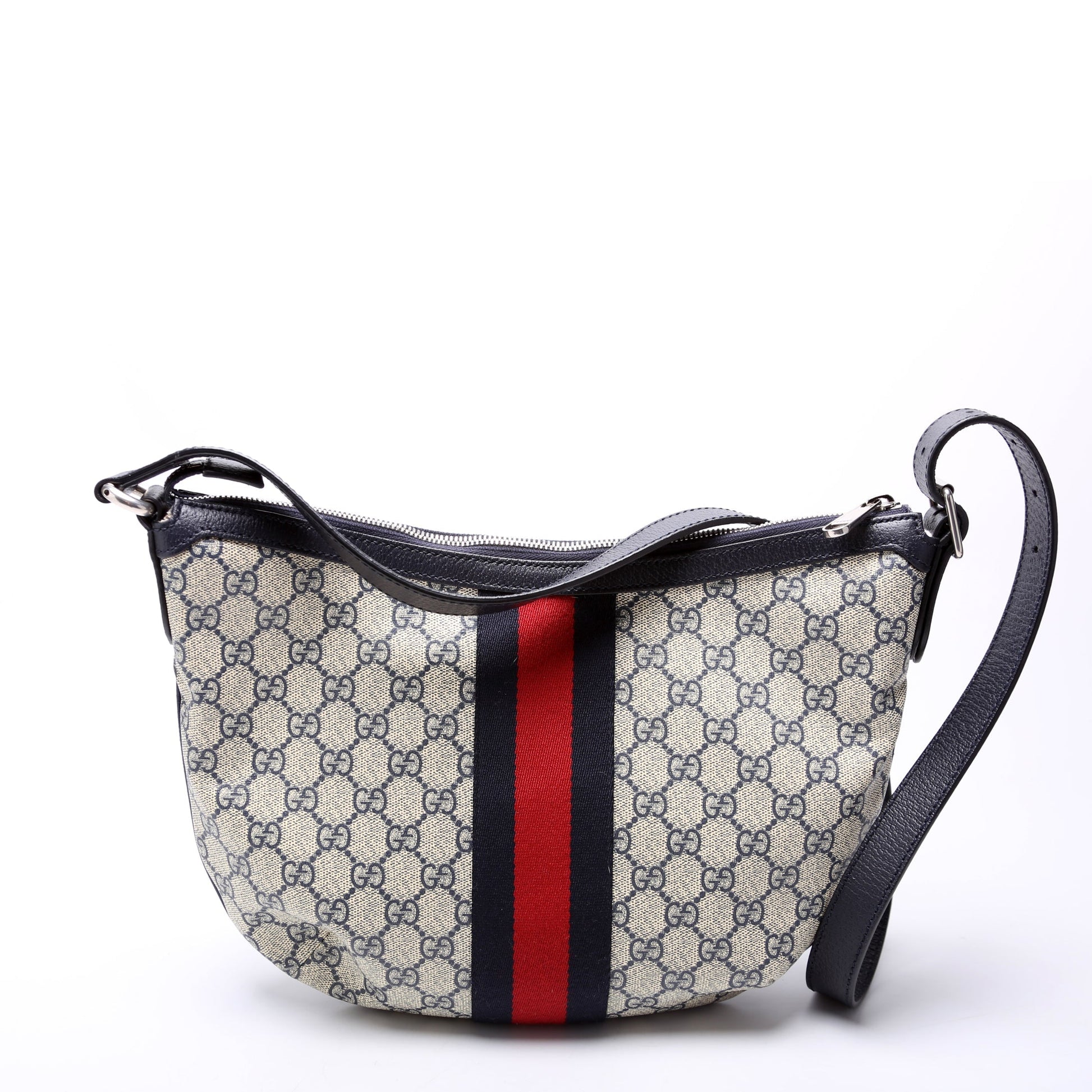 Gucci 598125 Ophidia GG Supreme Small Shoulder Beige/Navy Bag